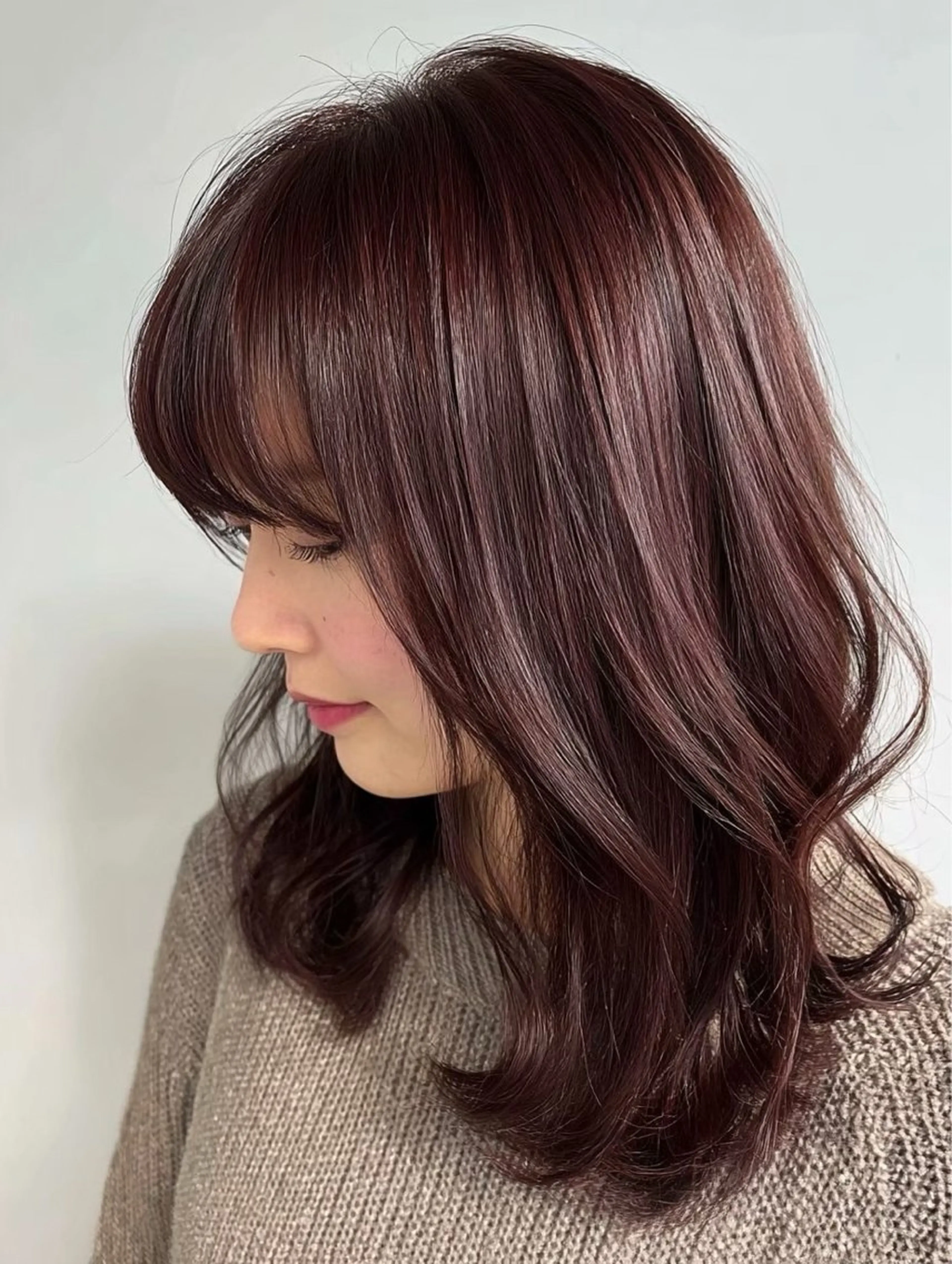 ミディアム カット ヘアカラー トリートメント 🪞艶カラー/ボブ/ 矯正/高橋亜実🪞のヘアスタイル