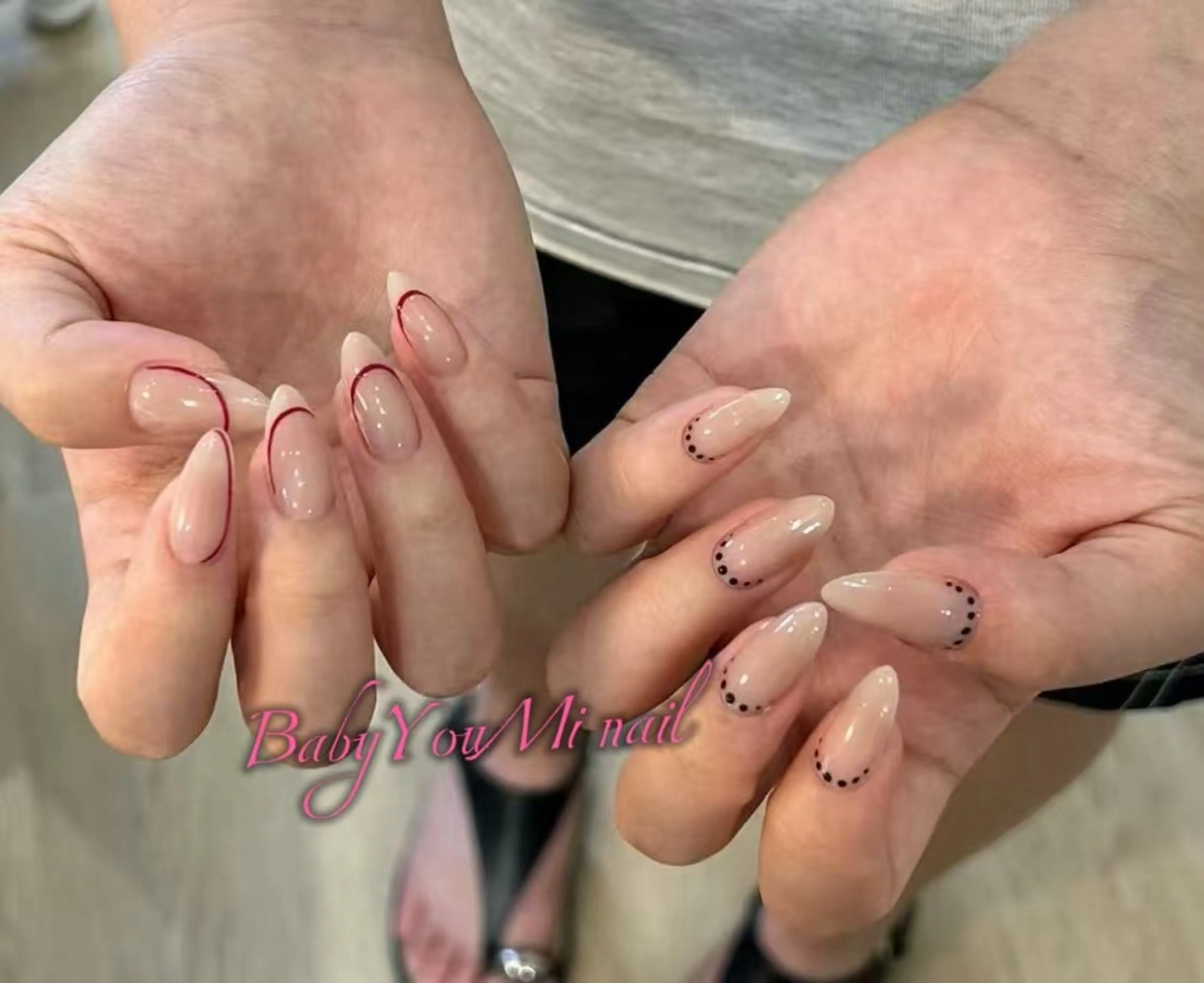 ネイル オーロラネイル フラワーネイル フットネイル フレンチネイル ジェルネイル ハンドネイル BabyYouMi nailのネイルデザイン