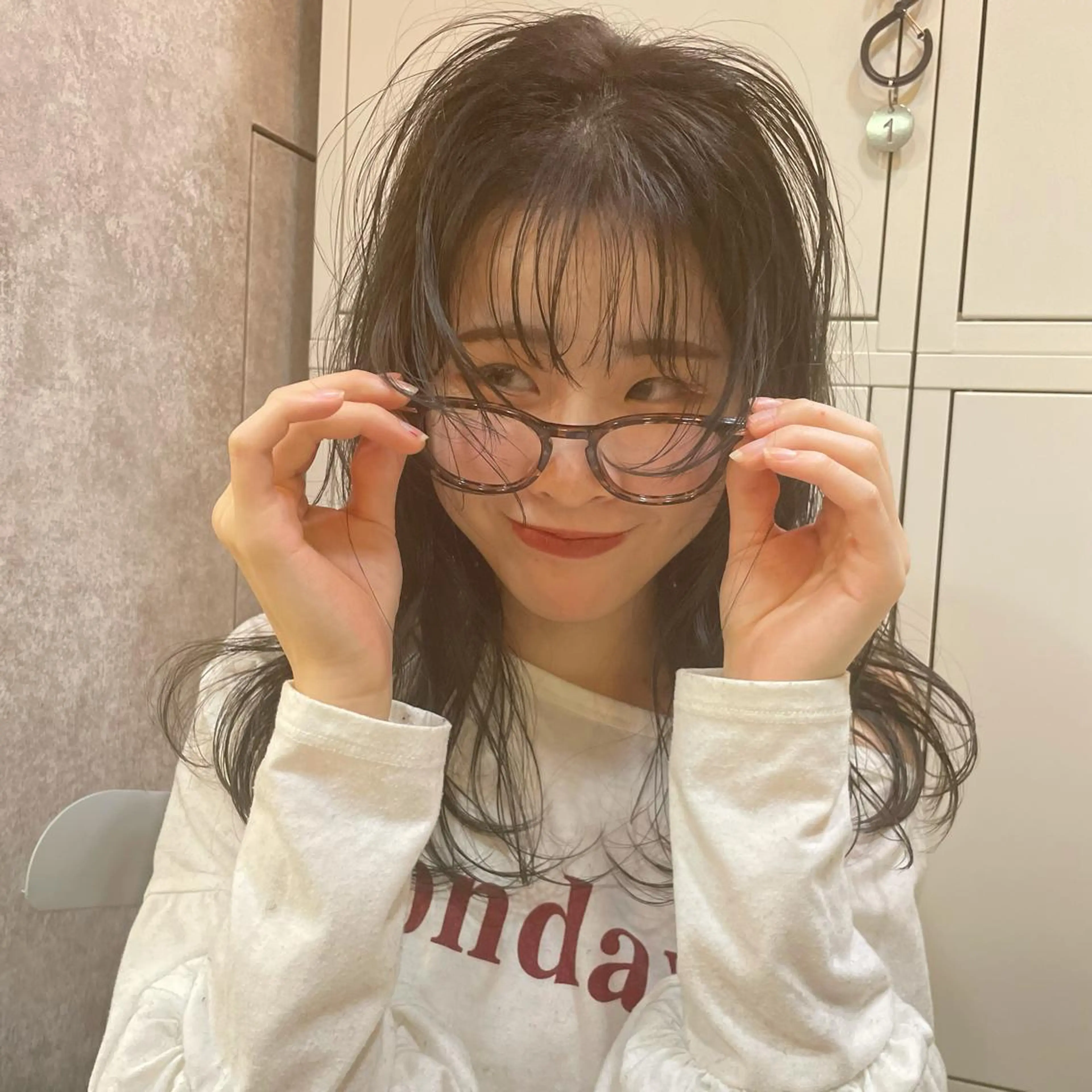 セミロング カラー ブルーカラー ブルージュ レイヤー/高橋 みく /池下/千種のヘアスタイル