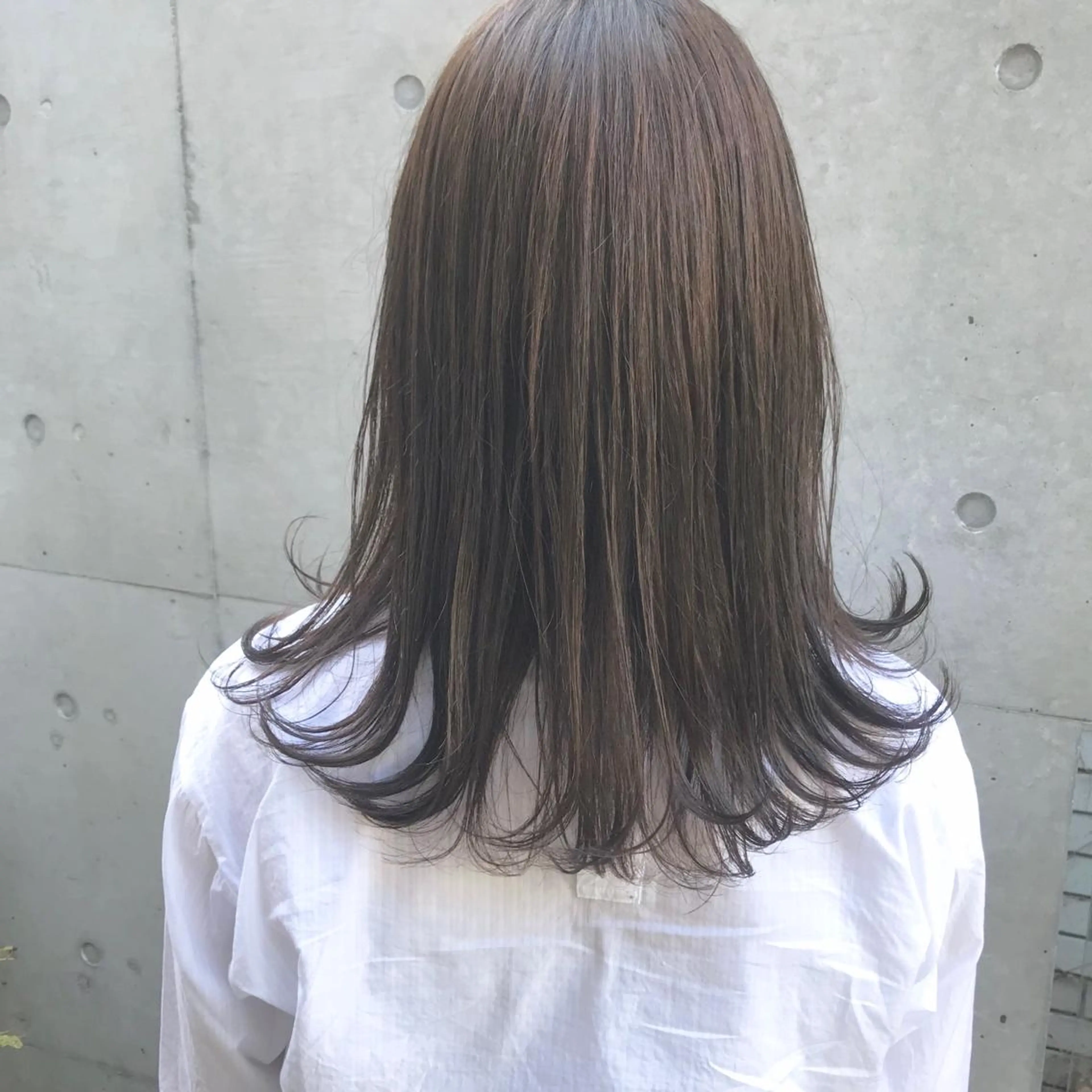 ミディアム カラー ヘアアレンジ ヘアカラー トリートメント ヘアセット ブリーチなし透け感/ マンツーマン/Ryoのヘアスタイル