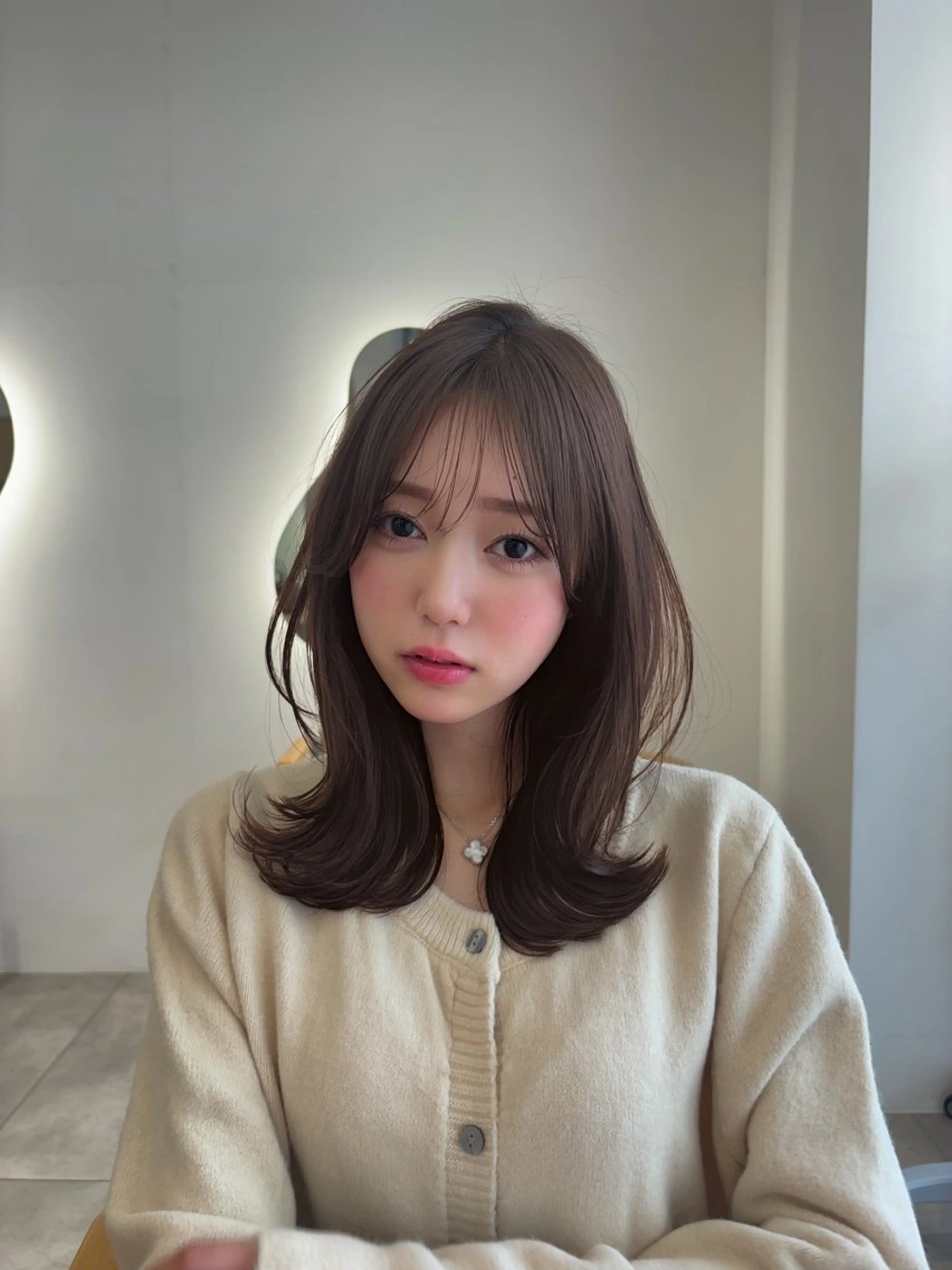 ミディアム カラー ren ボブロブ/ミディアムのヘアスタイル