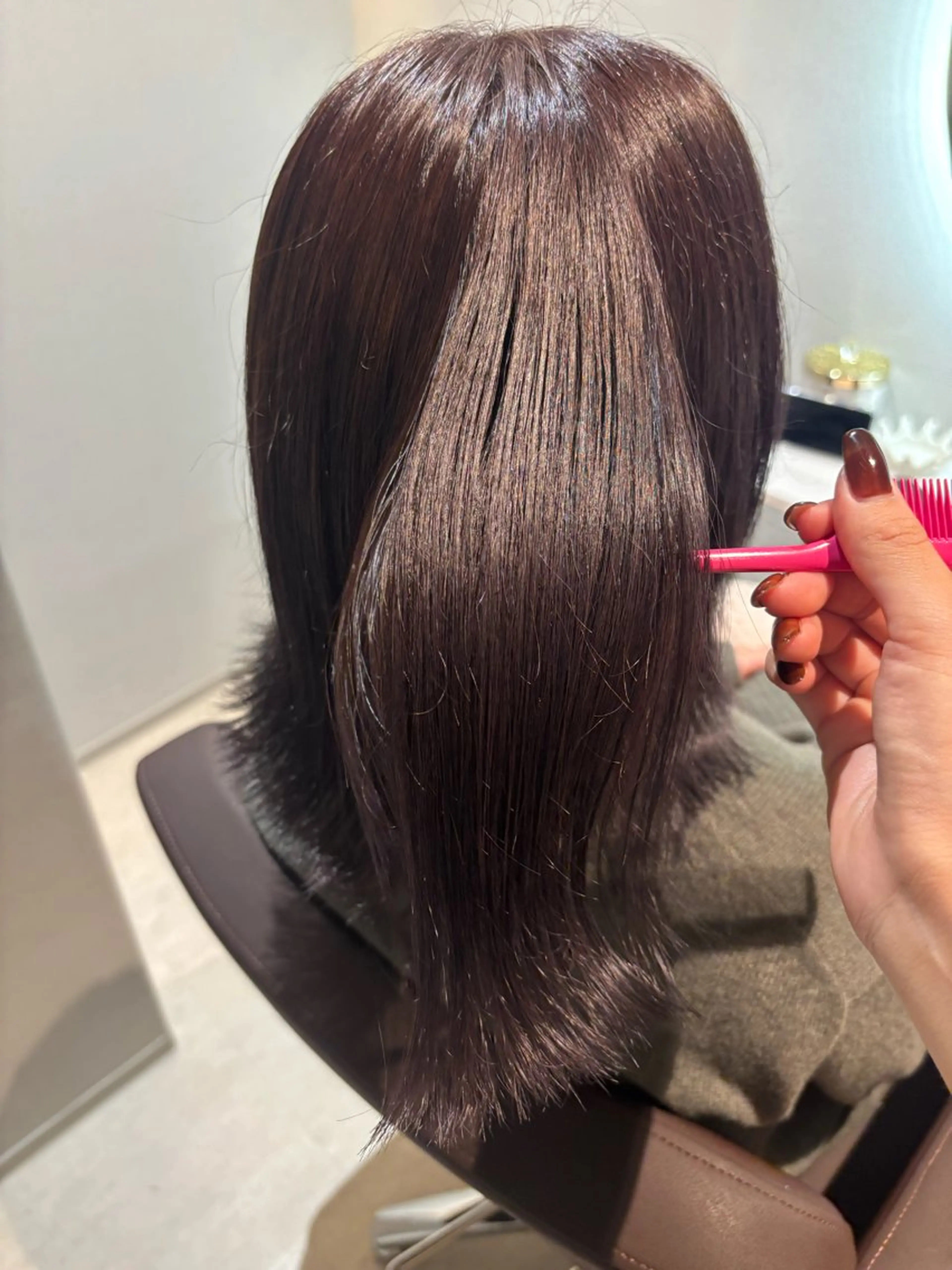 ミディアム カラー ラベンダーカラー 髪質改善カラー ブラウン🤎YUMEのヘアスタイル