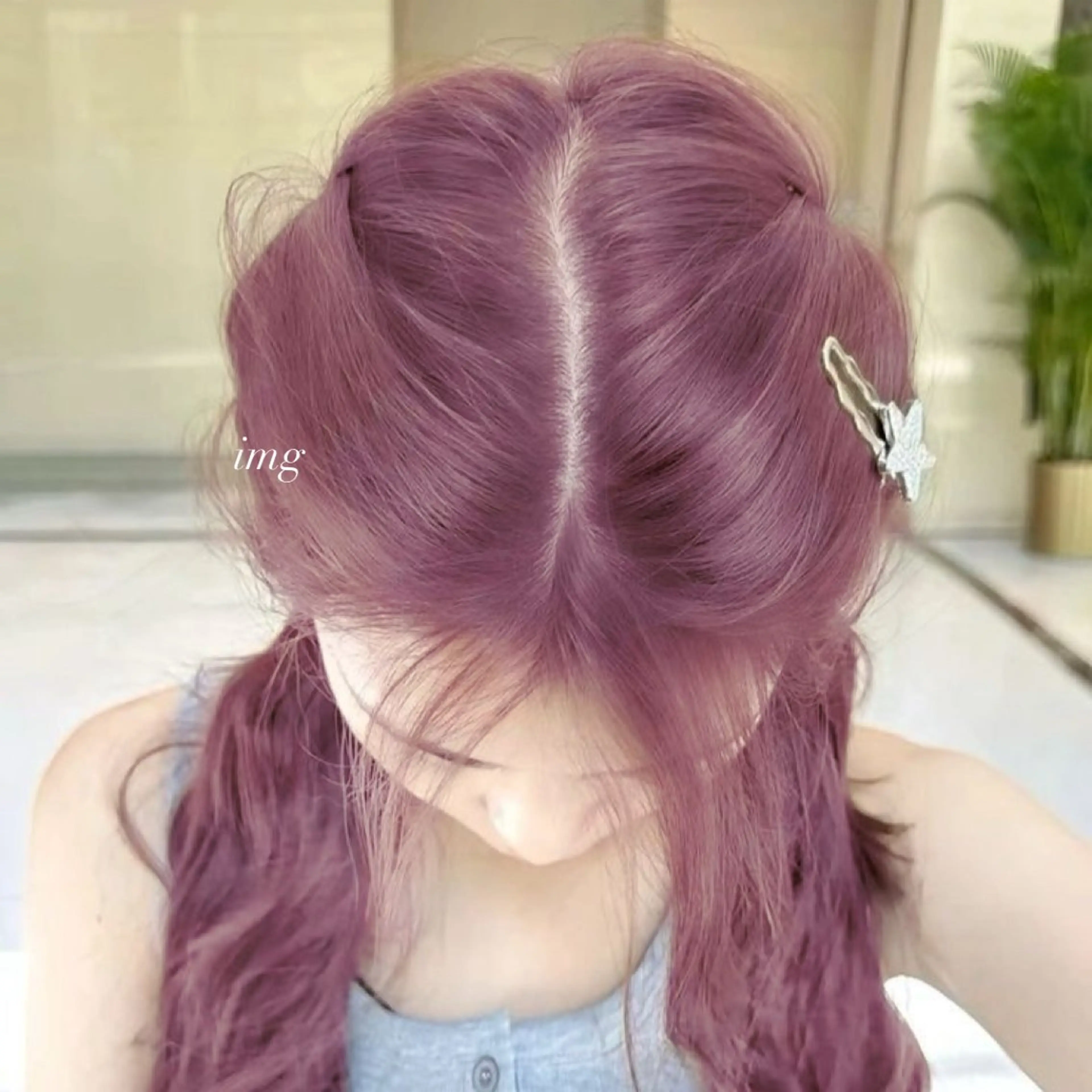 ロング カラー ヘアカラー ヘッドスパ ヘアセット 韓国ワンホンヘア 🎀SHIONEのヘアスタイル