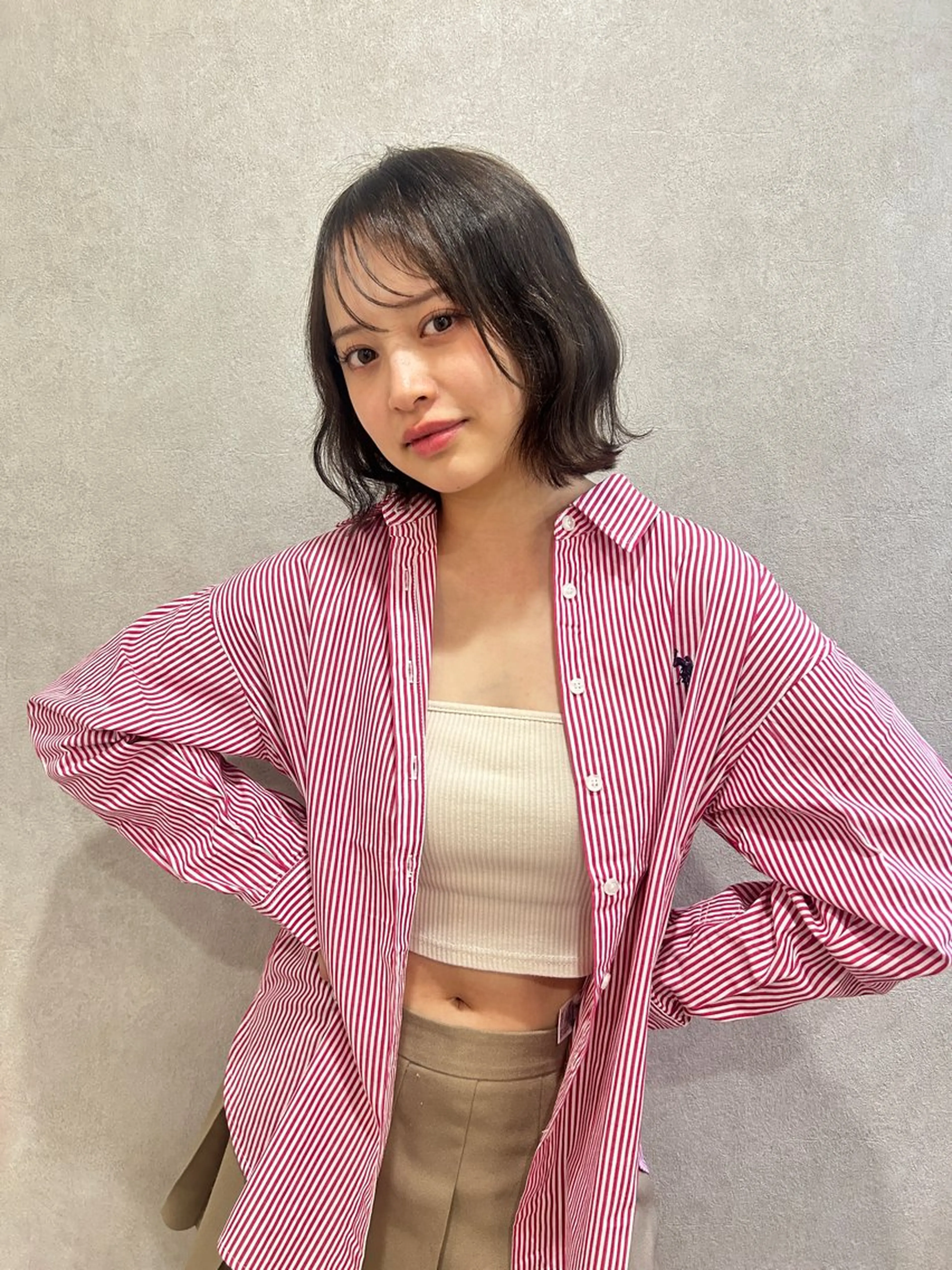 ミディアム カット enn 髪質改善🩷 曽根依咲のヘアスタイル