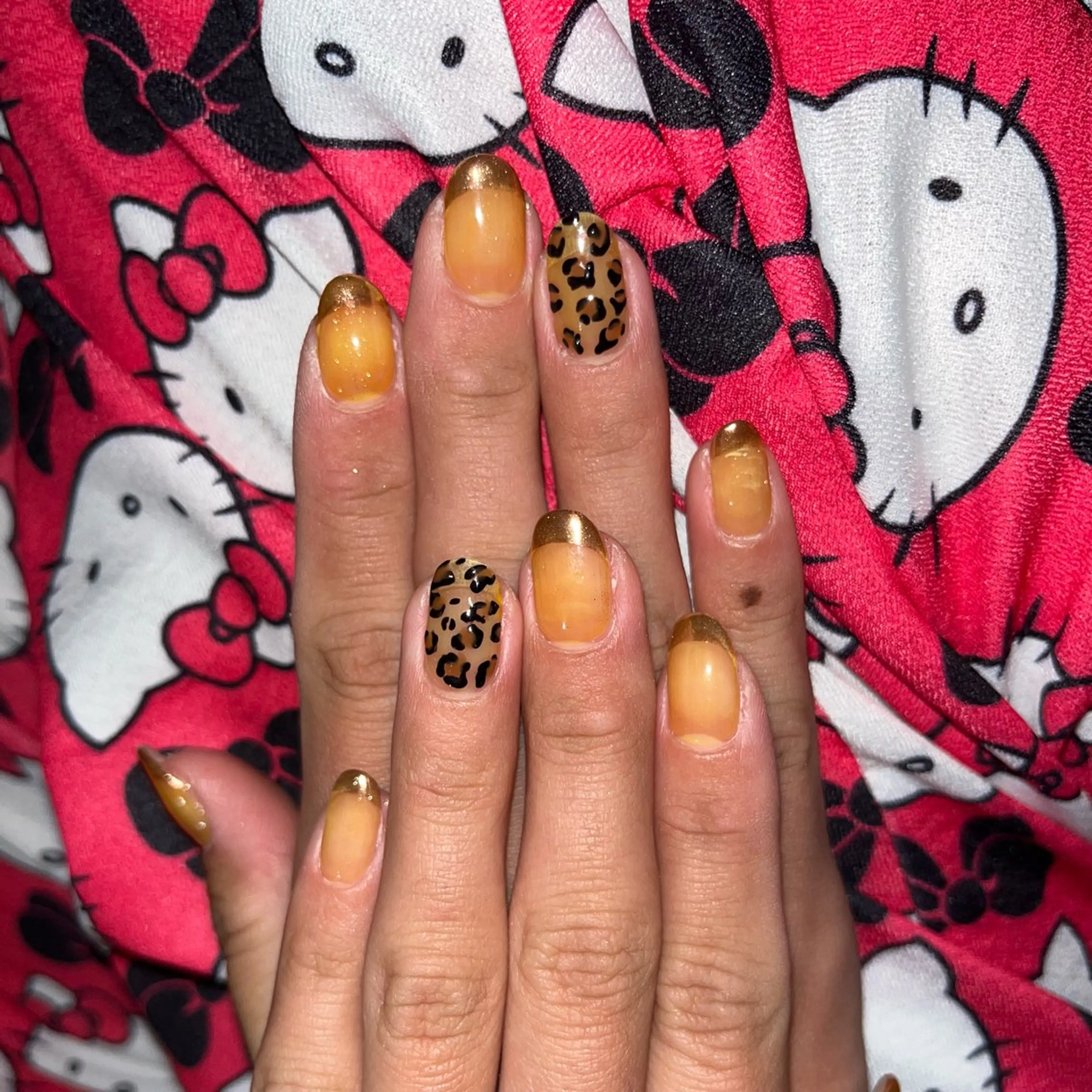 ネイル アニマル柄 フレンチネイル ミラーネイル mipa nailのネイルデザイン