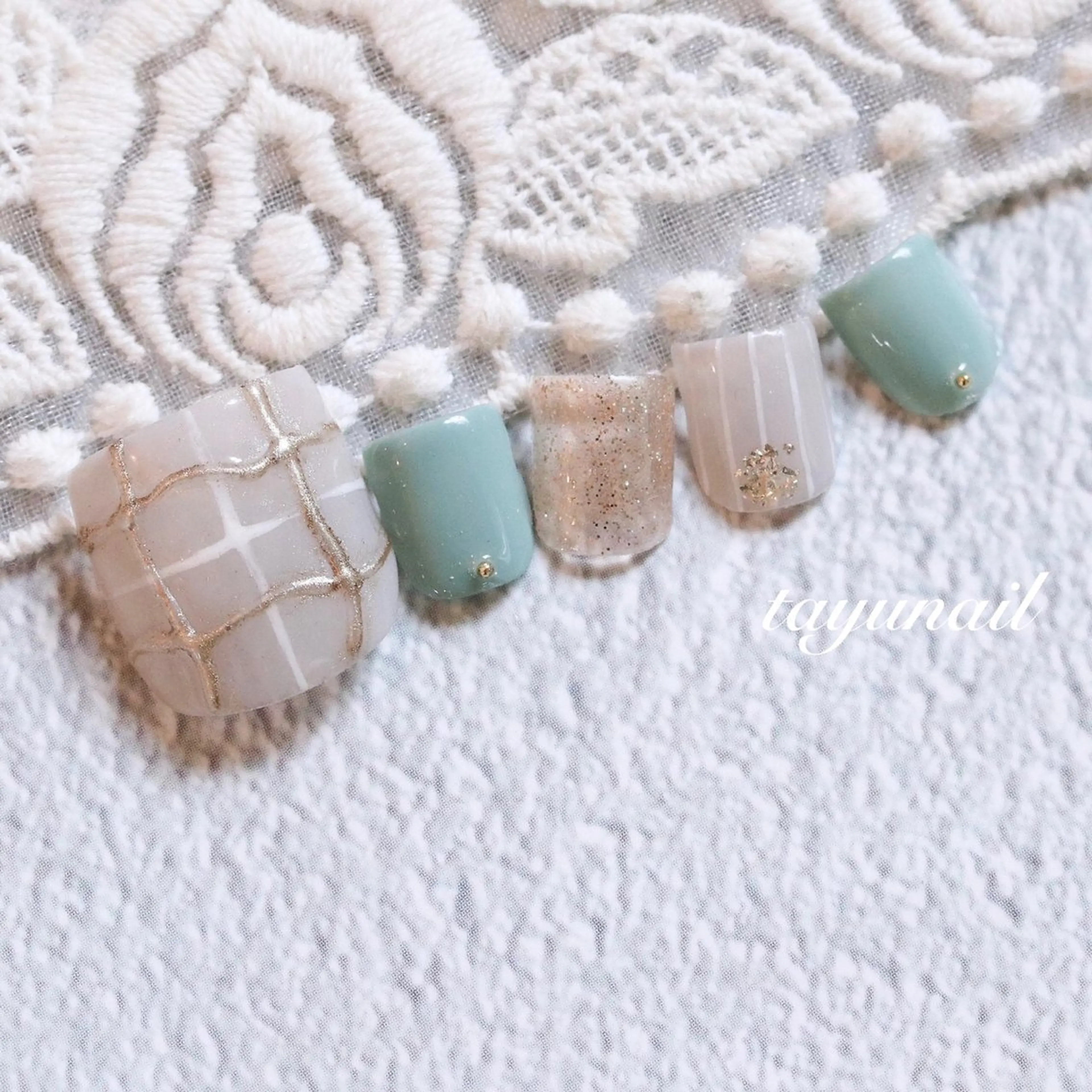 ネイル アートネイル ジェルネイル パラジェル フットネイル ネイルサロン・ネイルスクール　たゆnail所属・ネイルサロン 【たゆnail】のネイルデザイン