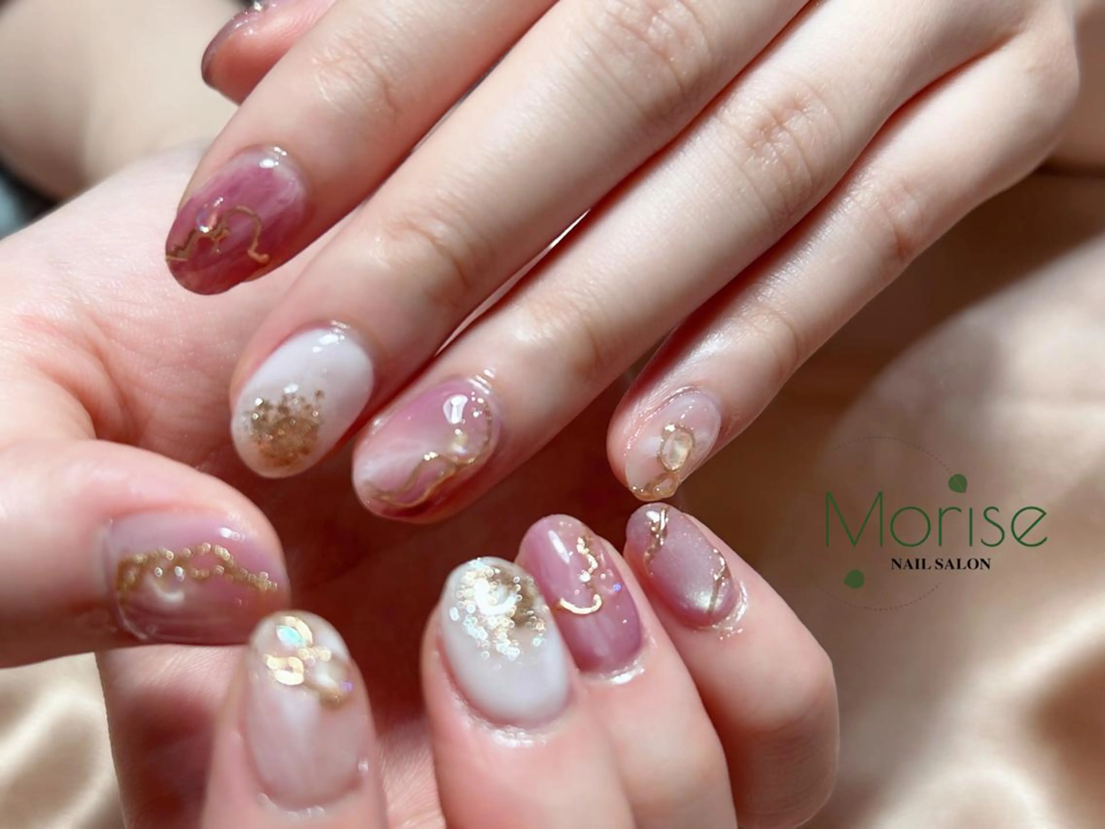 ネイル 長さ出し フレンチネイル ジェルネイル ガラスフレンチ 韓国ネイル MoriseNail Jr研修💜はるかのネイルデザイン