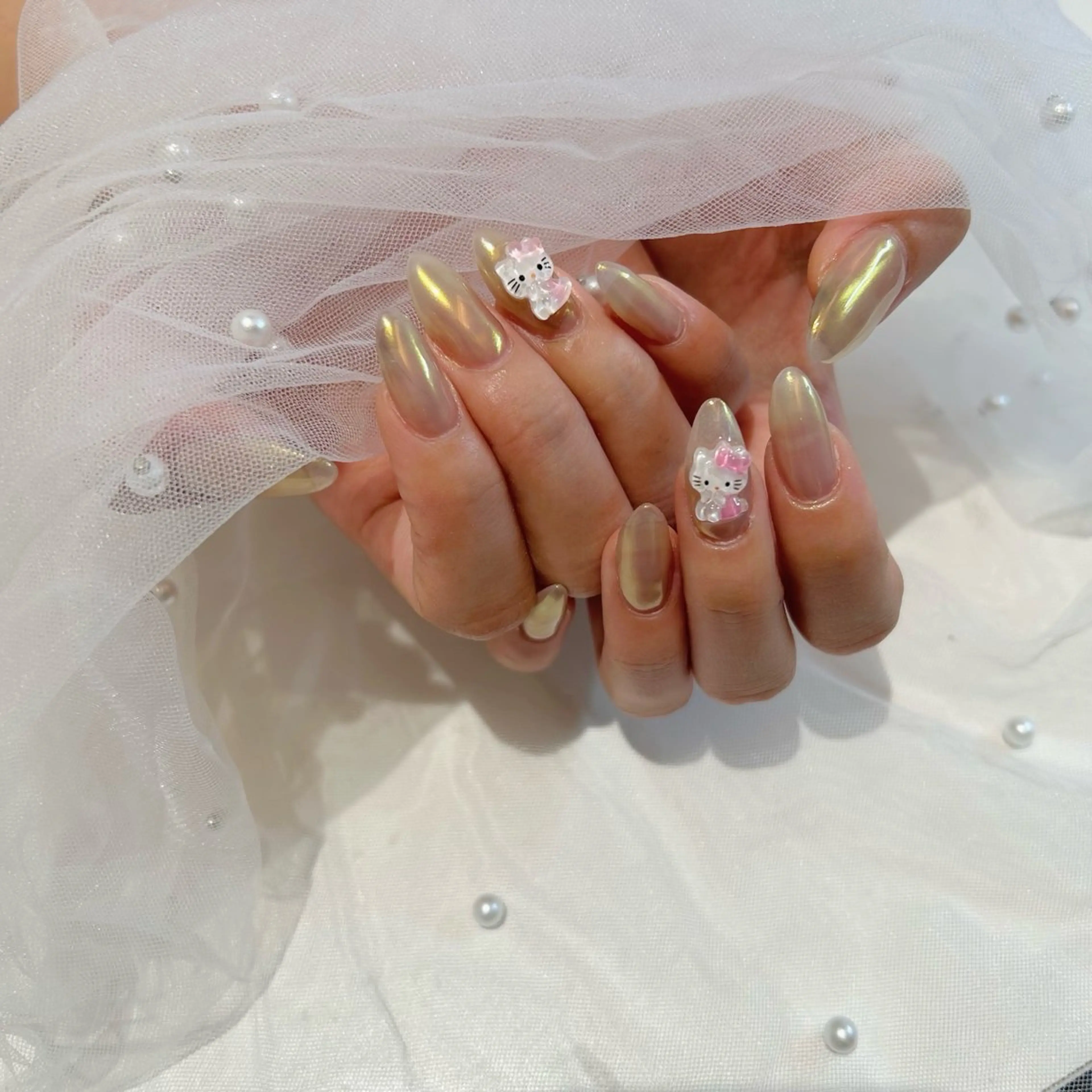 ネイル オーロラネイル ハンドネイル マグネット/心斎橋 LoLo.カレラのネイルデザイン