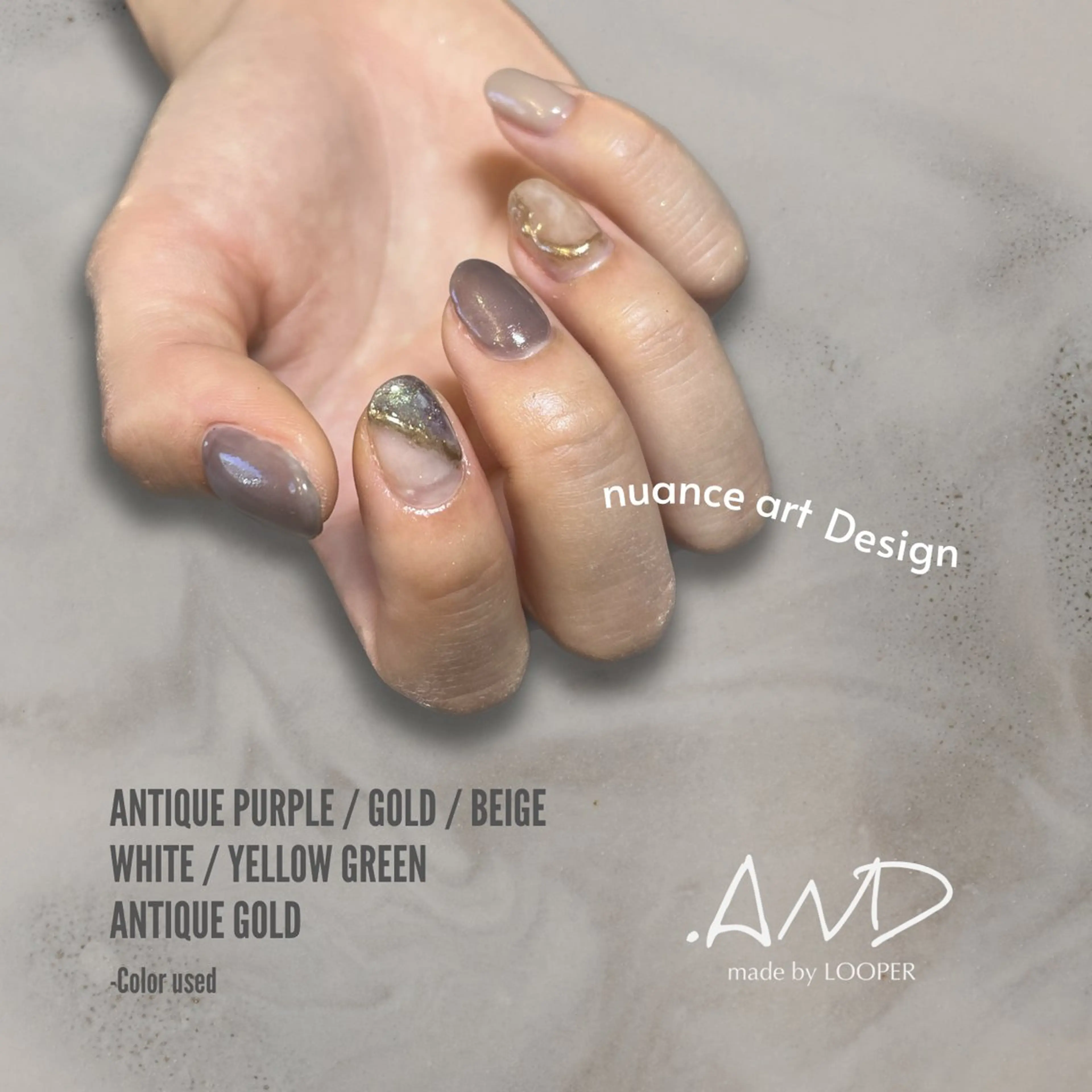 ネイル アートネイル ニュアンスネイル ハンドネイル LOOPER所属・mzh ...のネイルデザイン