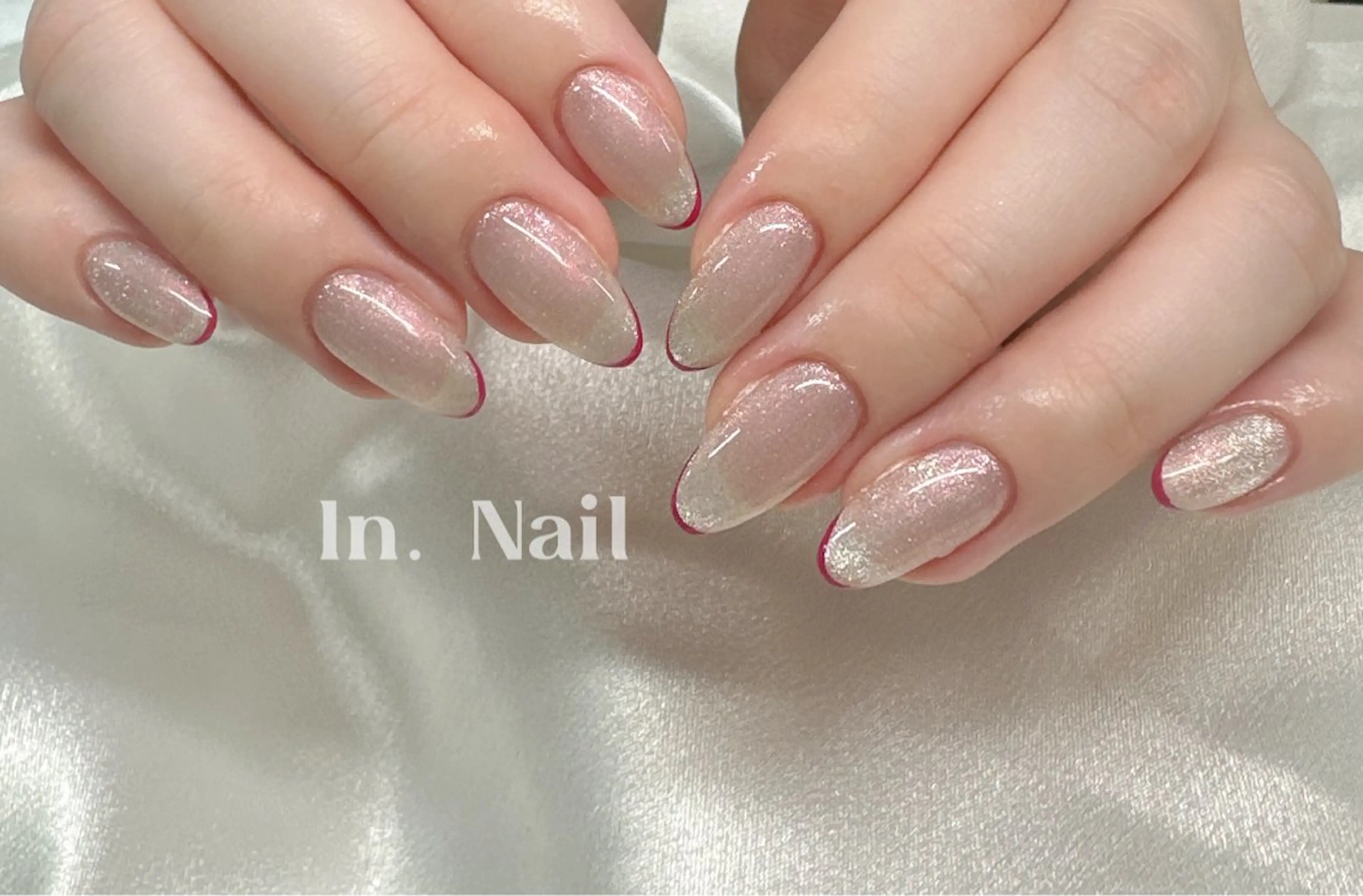 マグネット1色+細フレンチ(1ラインのみ) オフケア込みの写真