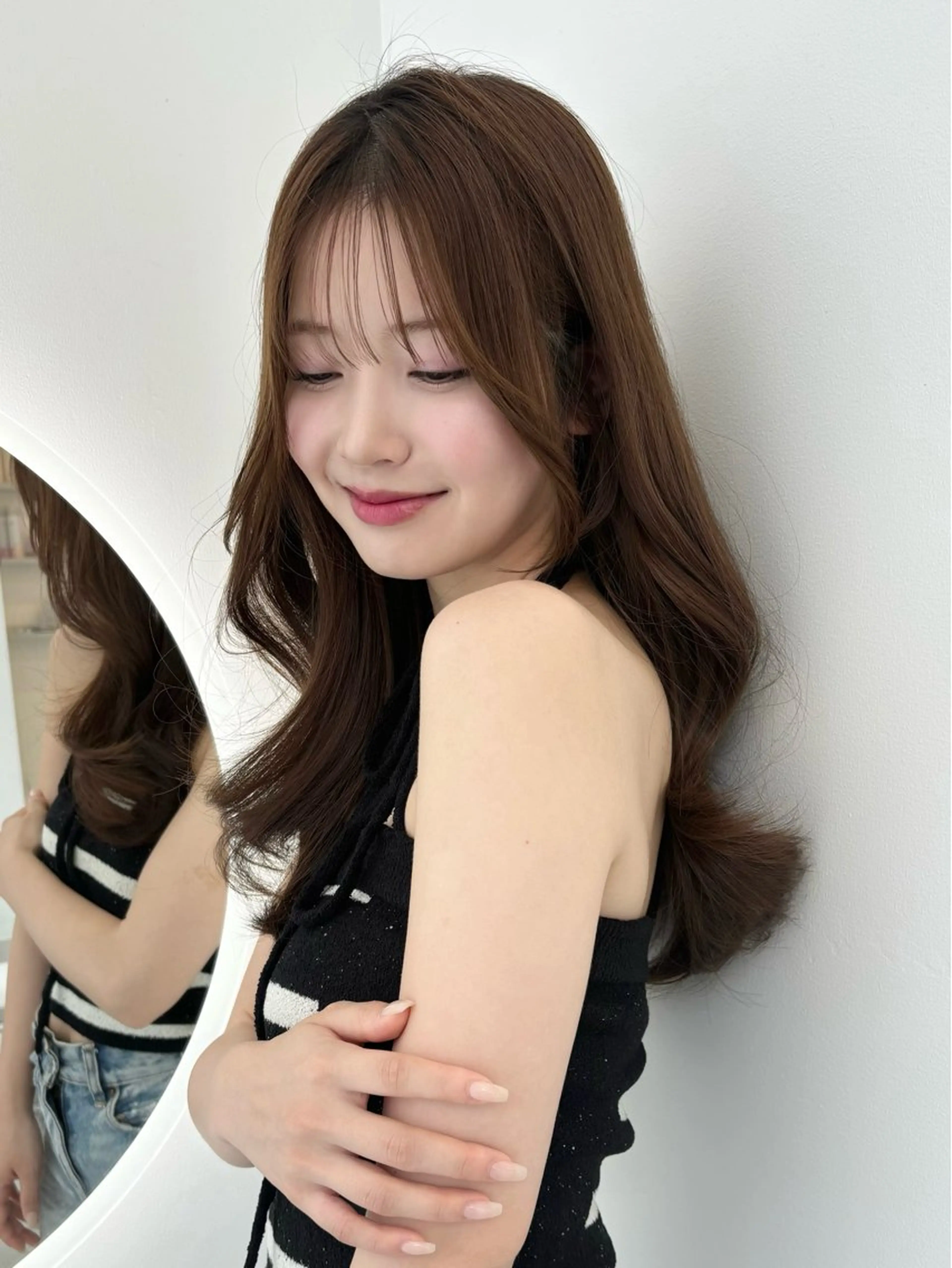 ロング カラー レイヤーカット 透明感カラー表参道のヘアスタイル