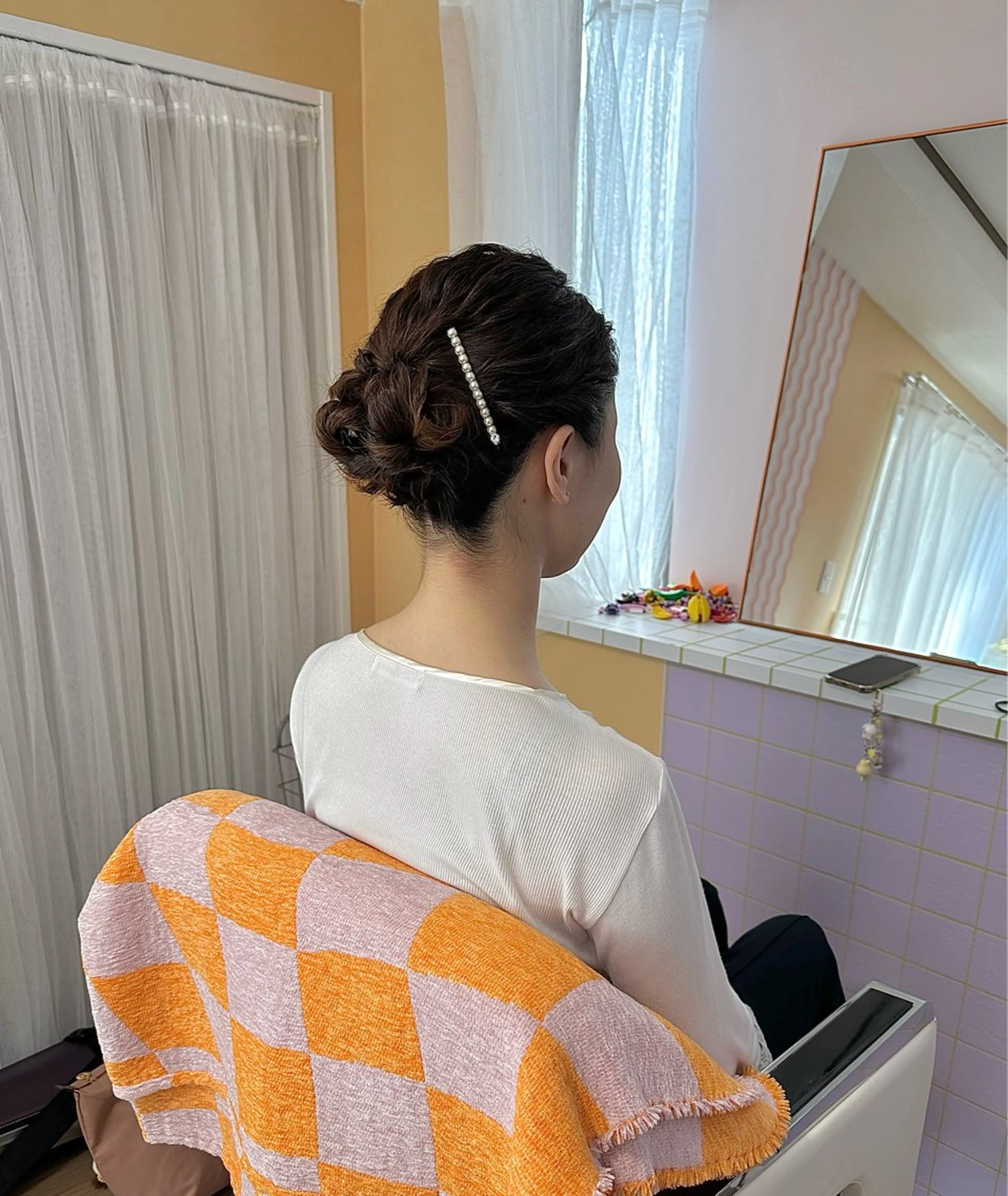 ミディアム ヘアアレンジ ヘアセット 黒川 麗のヘアスタイル