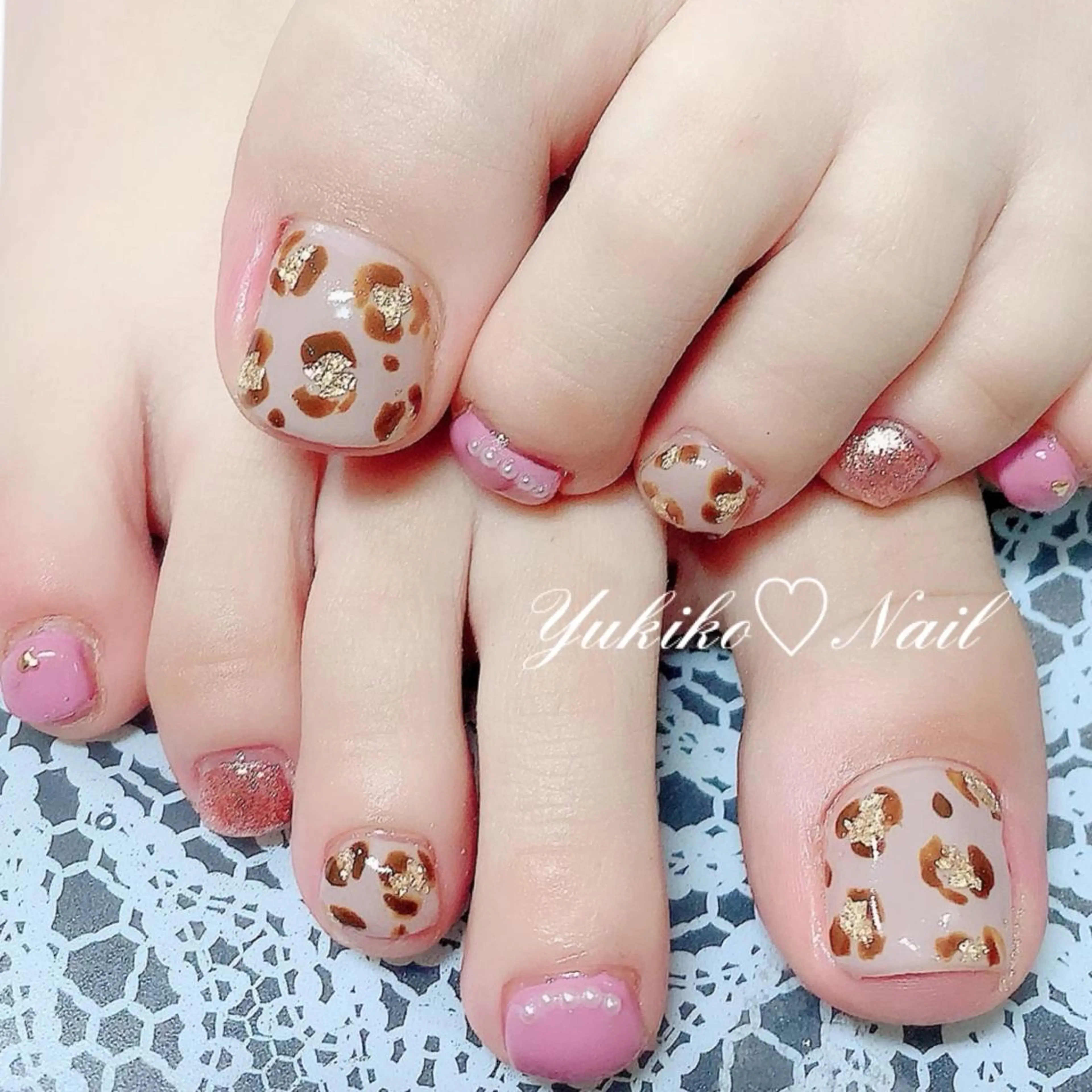 ネイル アニマル柄 フットネイル ユキコ ネイルのネイルデザイン