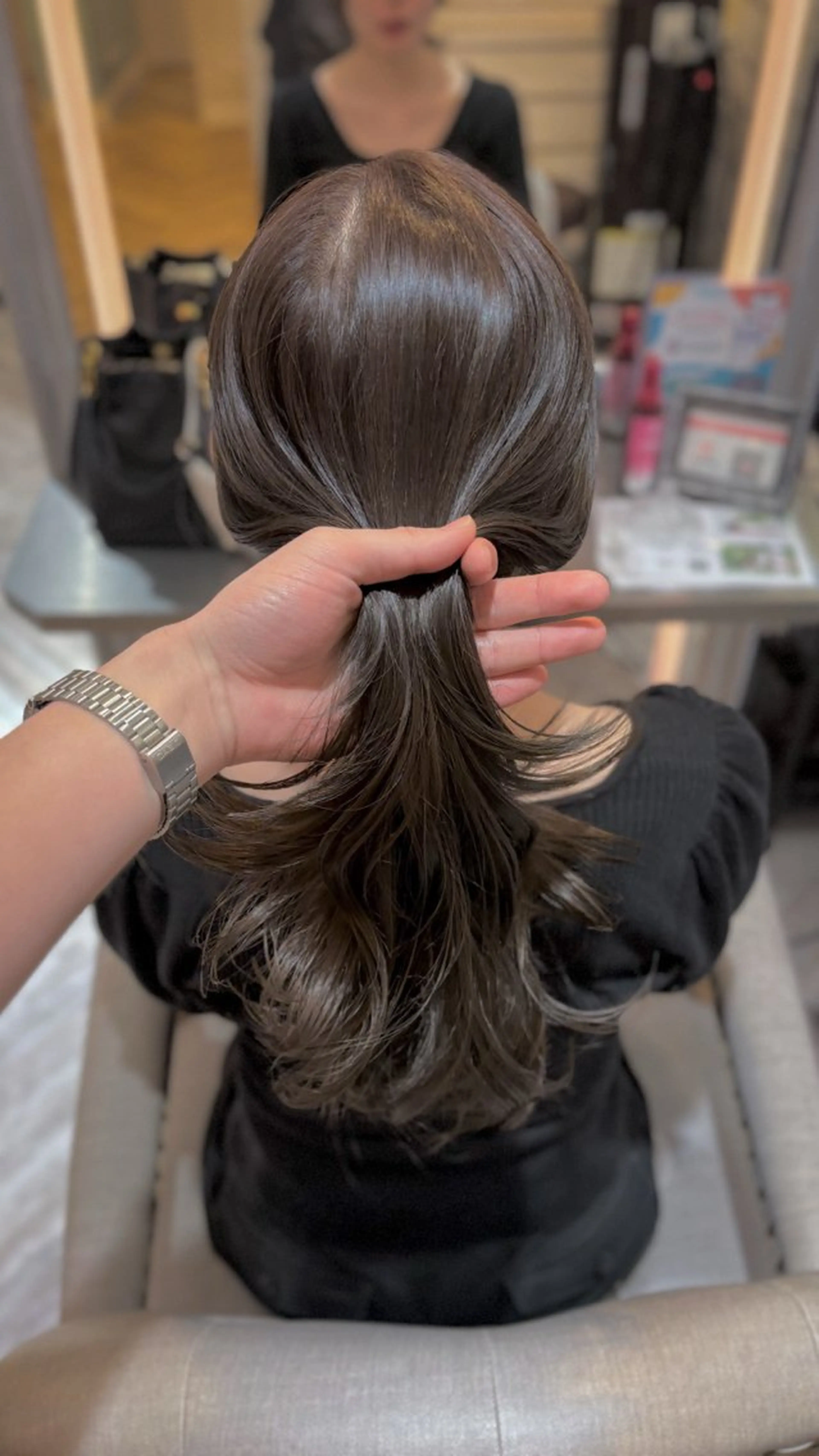 ミディアム カラー カット ヘアカラー トリートメント グレージュ|くすみ× 透明感|kazutoのヘアスタイル