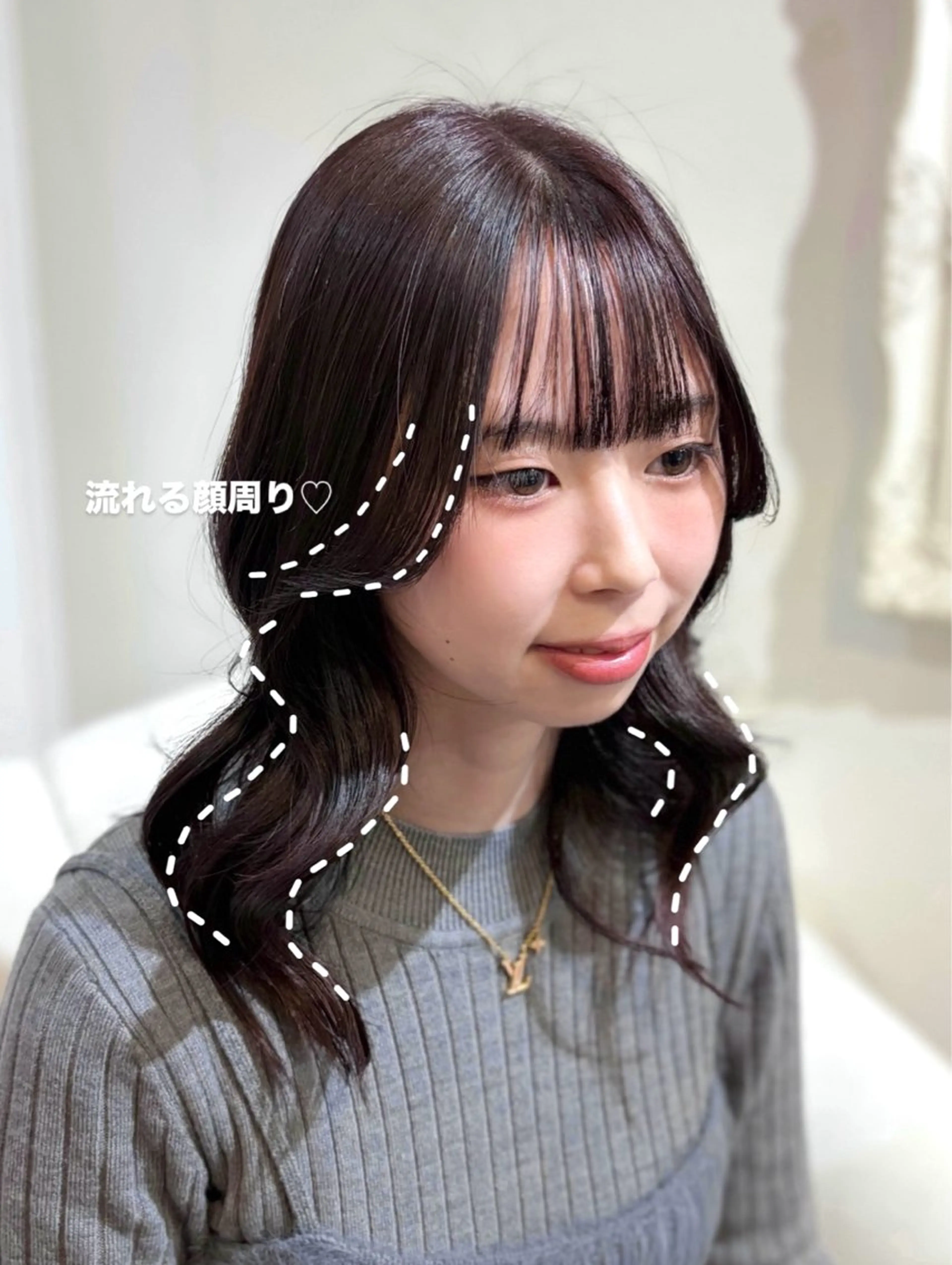 セミロング 顔周りカット salon ORO所属・艶髪/韓国レイヤー 【ORO】🎀シュリのヘアスタイル