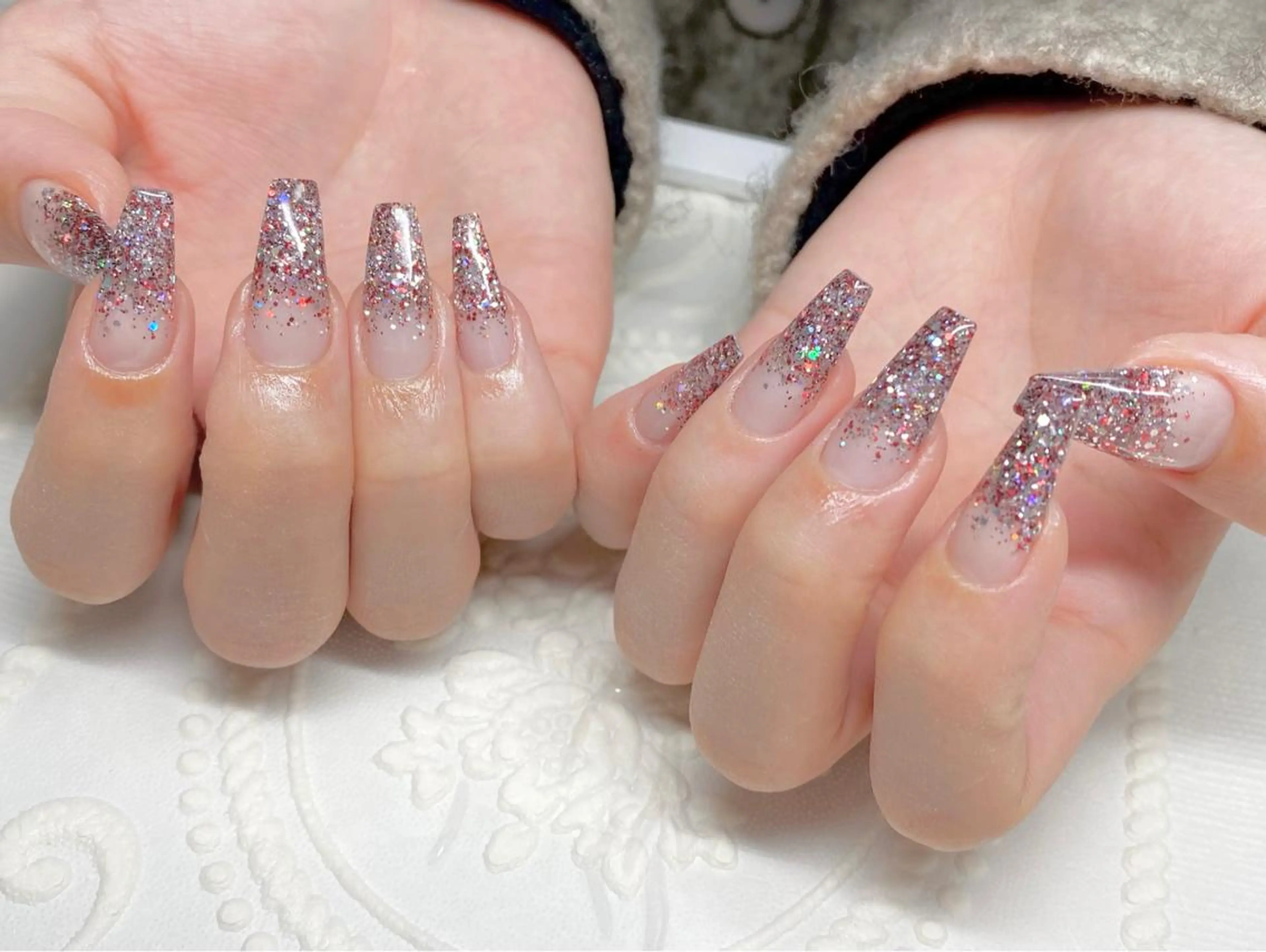 セミロング ネイル 赤色 ハンドネイル LUNE NAILのその他イメージ