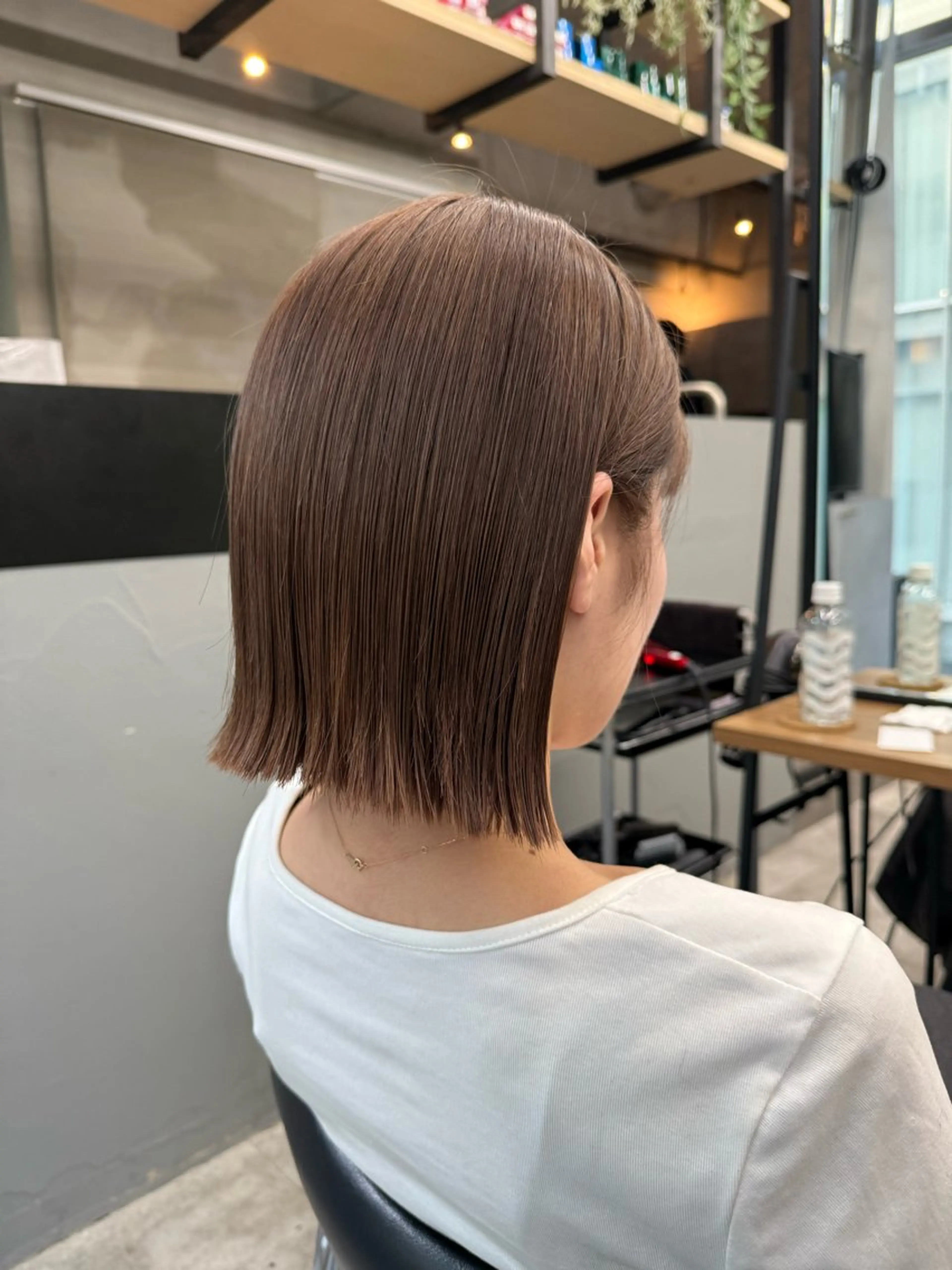 ミディアム カット ヘアカラー 髪質改善/美髪矯正/ 小顔ボブNANAのヘアスタイル