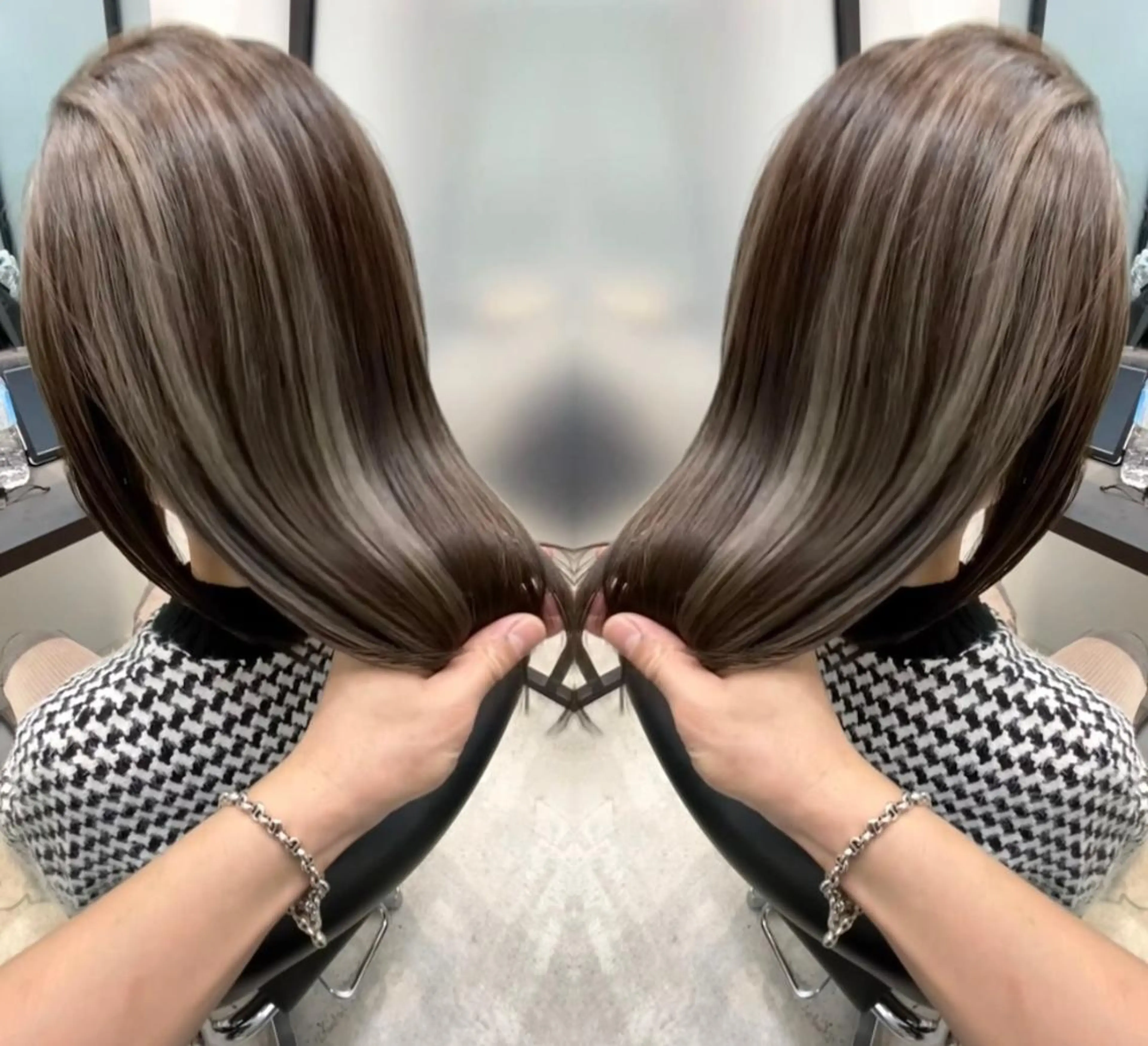 セミロング ハイライト 縮毛矯正 トリートメント 髪質改善/縮毛矯正 /naokiのヘアスタイル