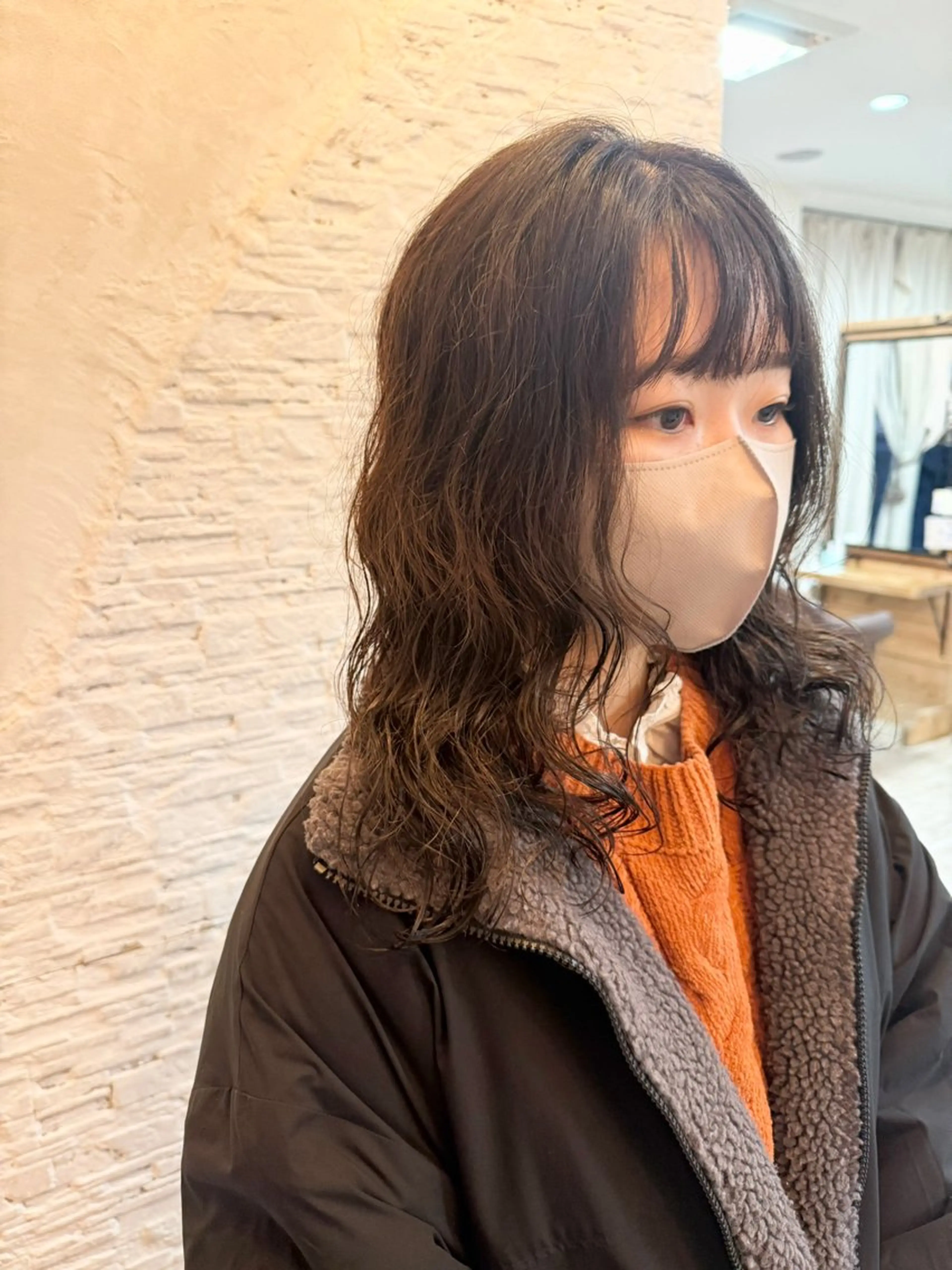 ミディアム パーマ ミディアムパーマ 菅野 愛のヘアスタイル