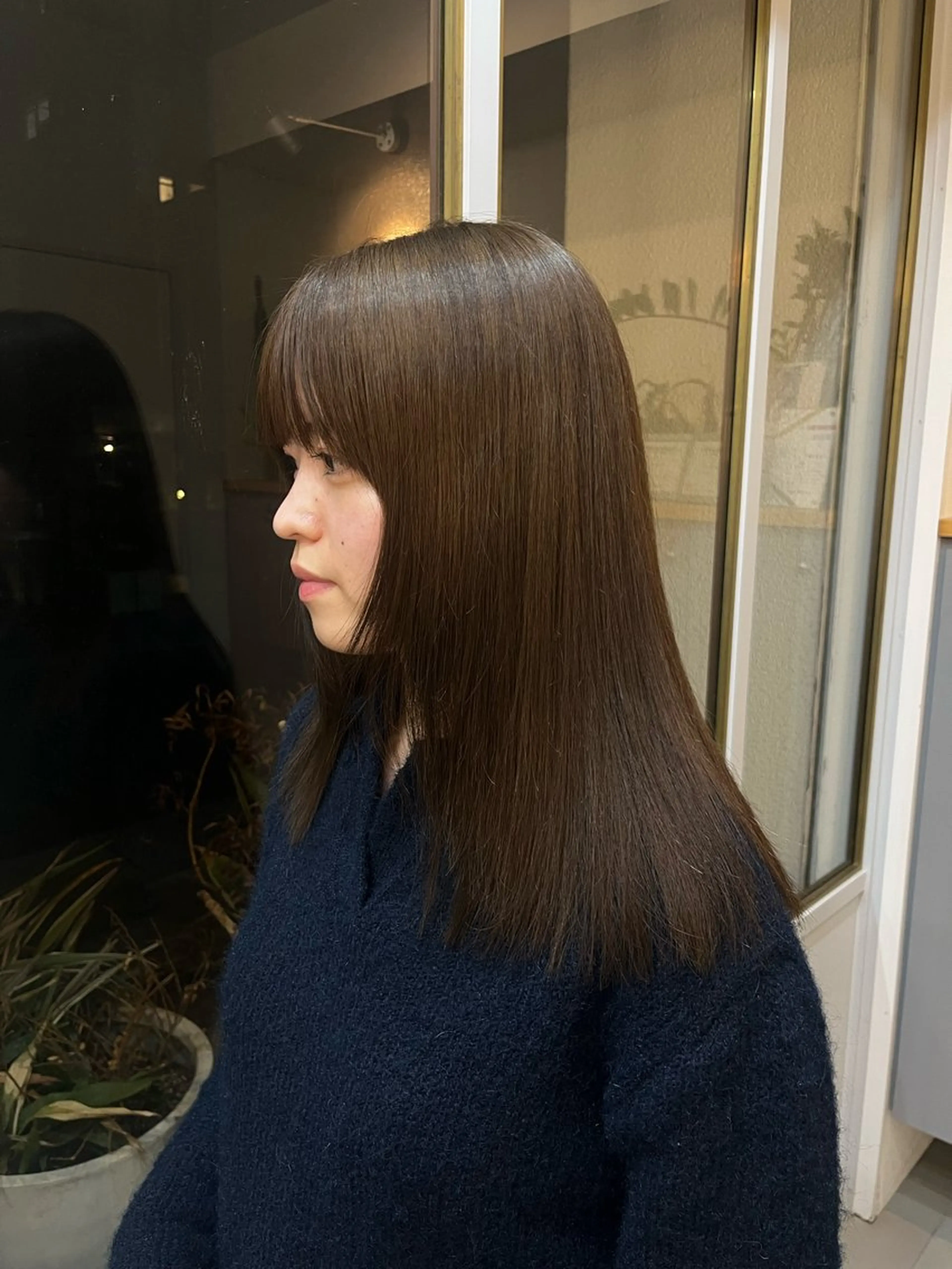 ミディアム カット ヘアカラー en-te:am 井上茉保のヘアスタイル