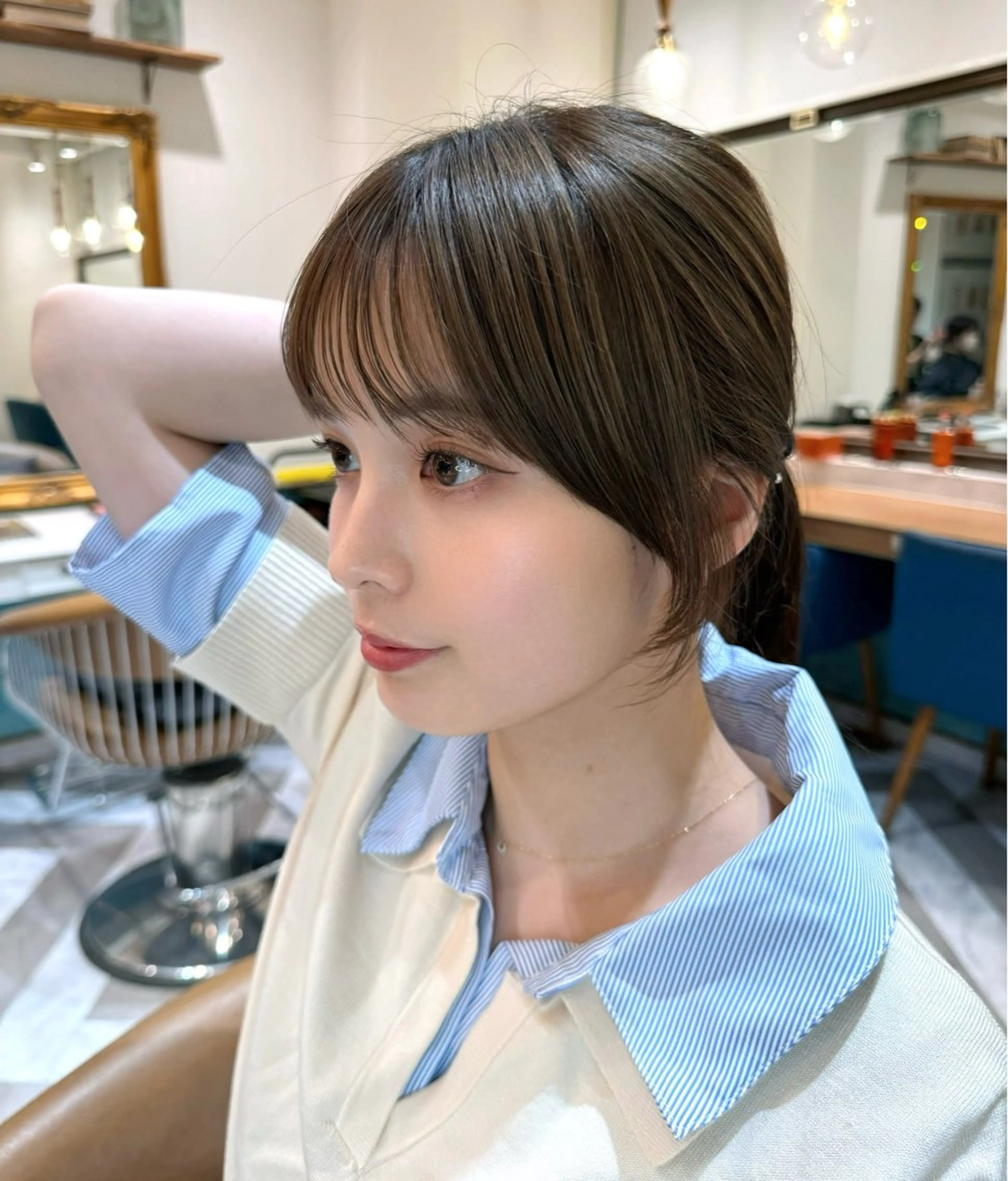 セミロング カラー カット ヘアカラー トリートメント レイヤーカット /透明感カラー西田のヘアスタイル