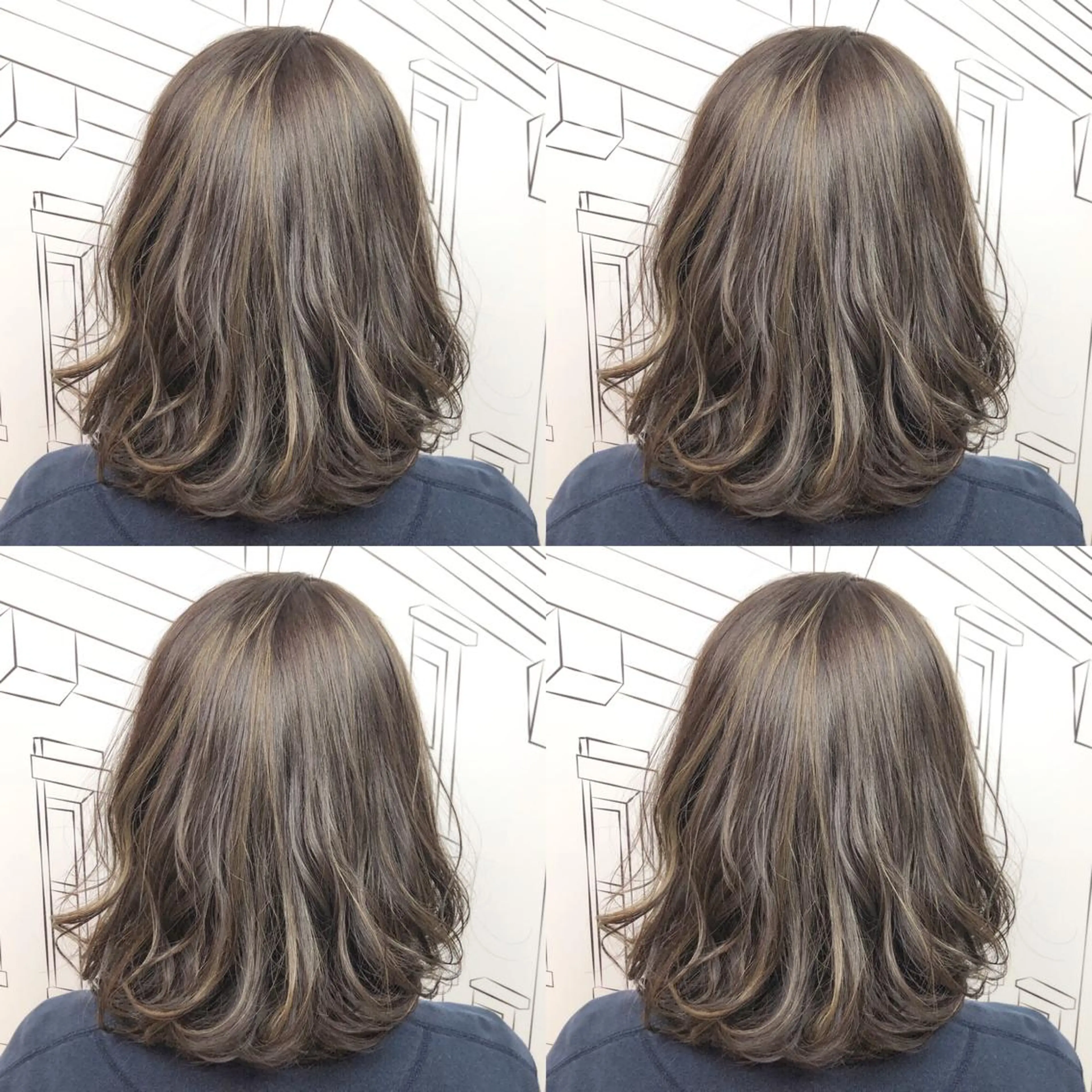 ミディアム カラー ハイライトカラー ハイライト TOMOKA 艶髪/透明感カラーのヘアスタイル