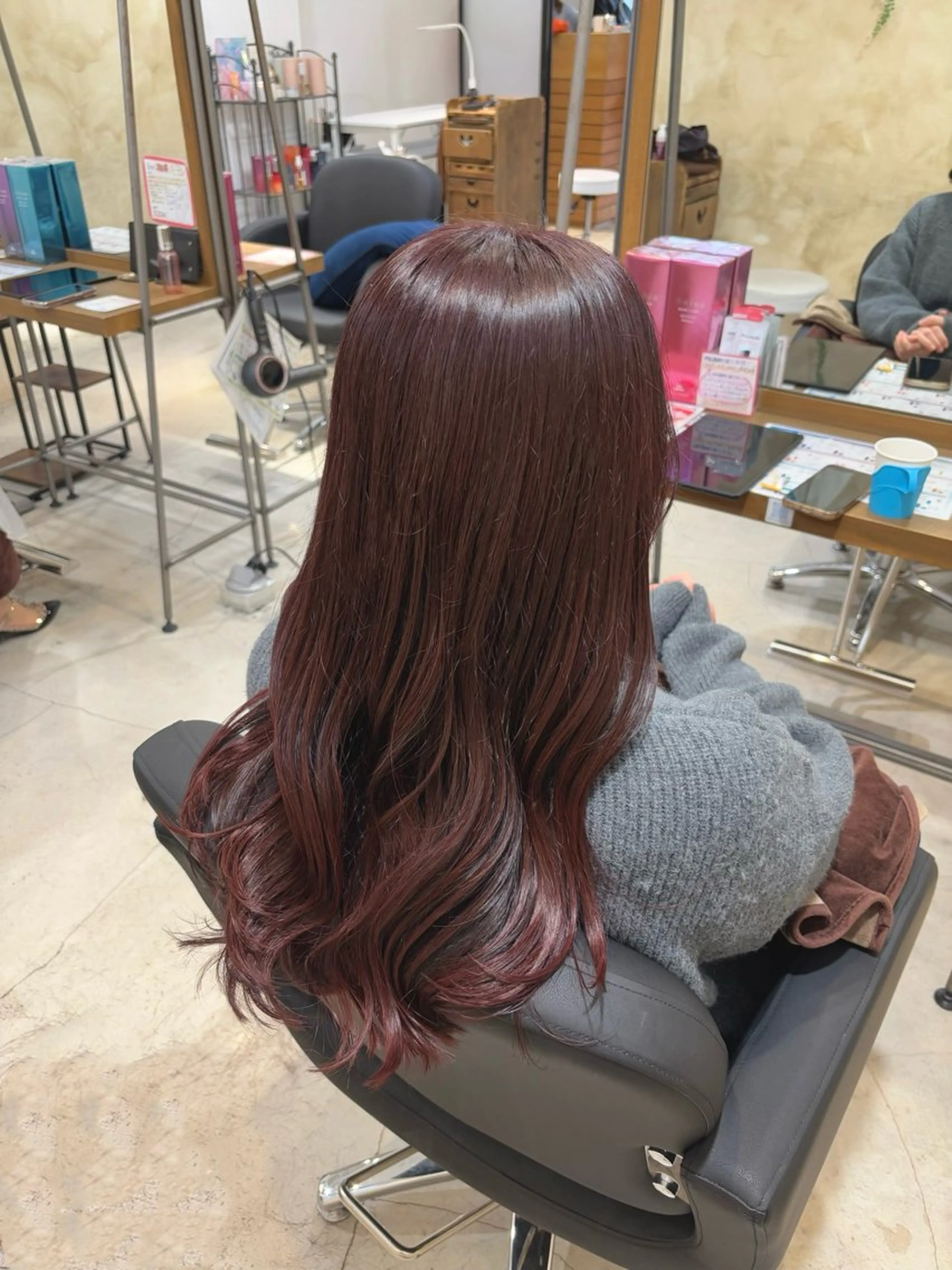 ロング ヘアカラー トリートメント ツヤカラー🫧Sae ネイルモデル募集中のヘアスタイル