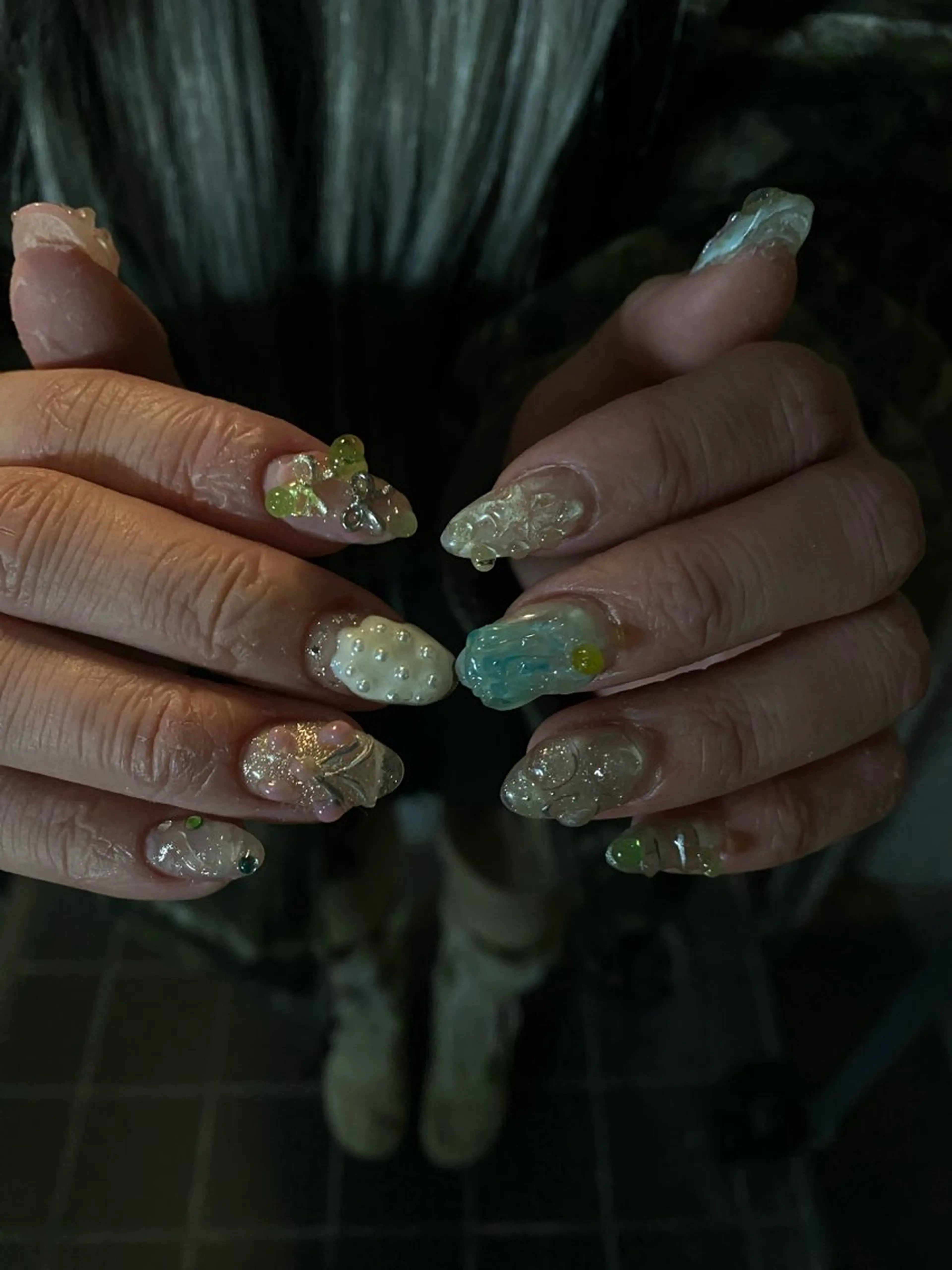 ネイル ハンドネイル フットネイル nano/きもかわ nail🐬🫧のネイルデザイン