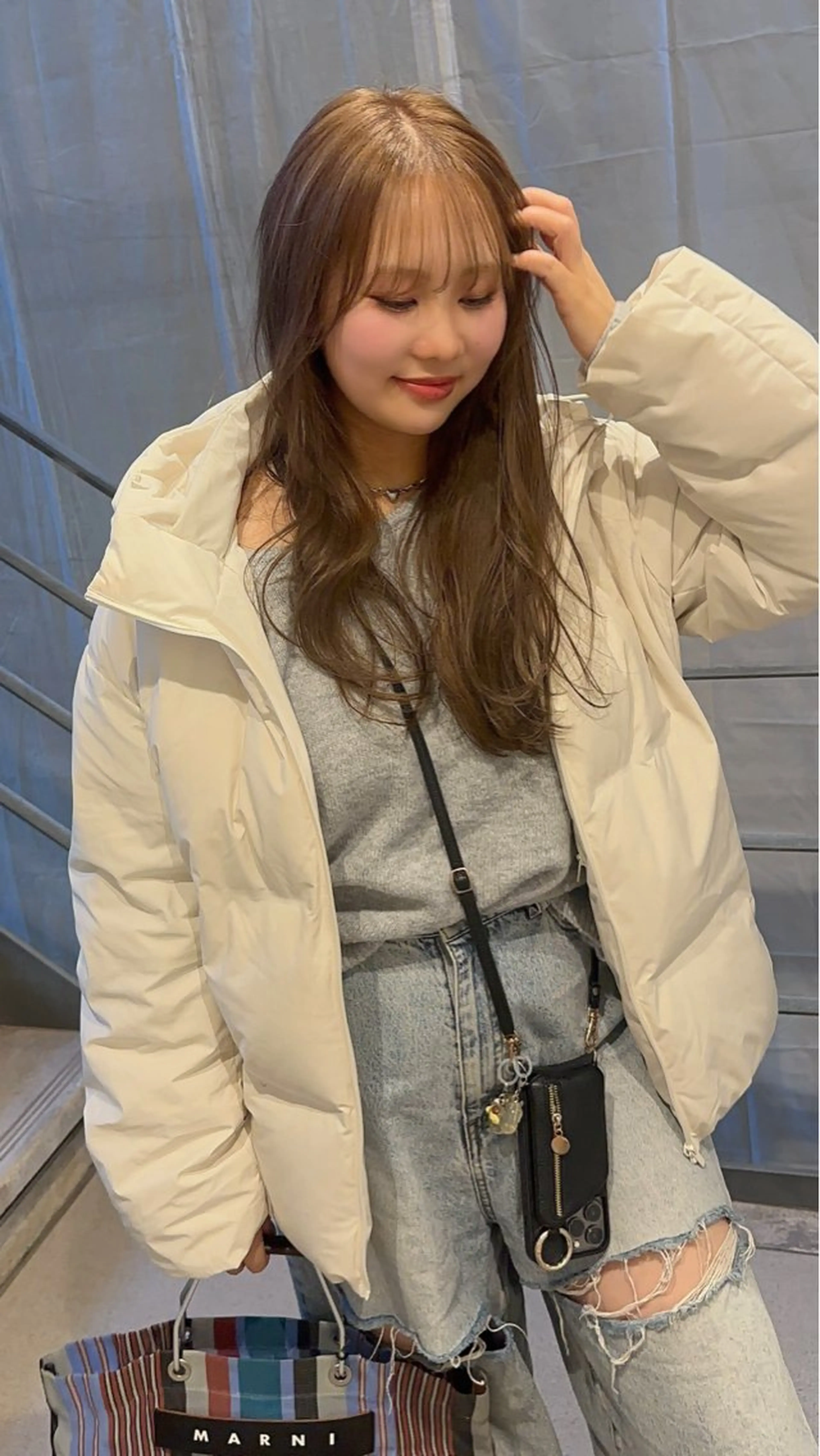 ロング カラー パーマ ヘアアレンジ ベージュカラー カット ヘアカラー トリートメント VIVIE【ヴィヴィ】所属・髪質改善/韓国風 レイヤー/田村祐樹のヘアスタイル