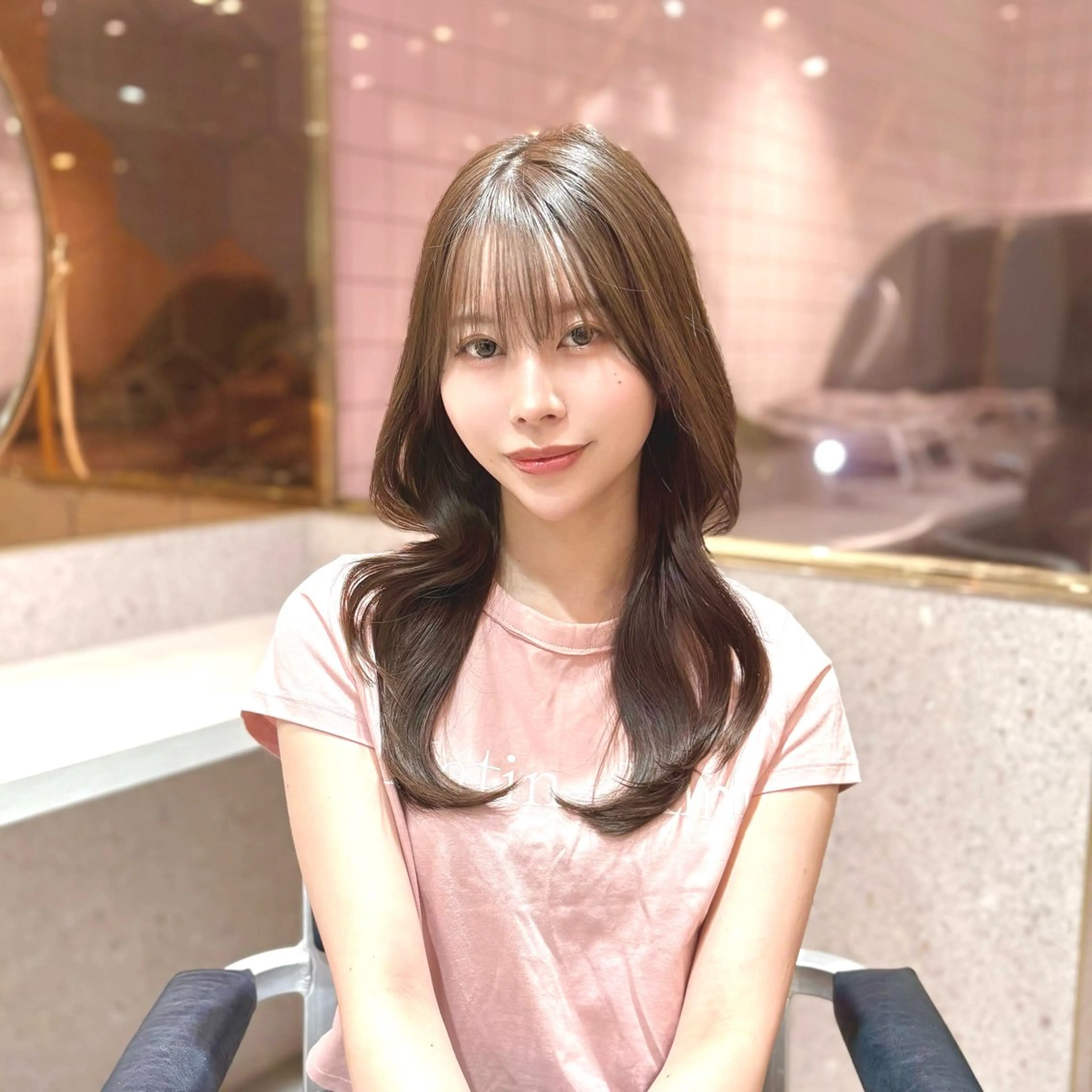 ロング カラー パーマ ヘアアレンジ メンズ キッズ カット トリートメント 新宿/小顔レイヤー/ 顔まわり/西慶太朗のヘアスタイル