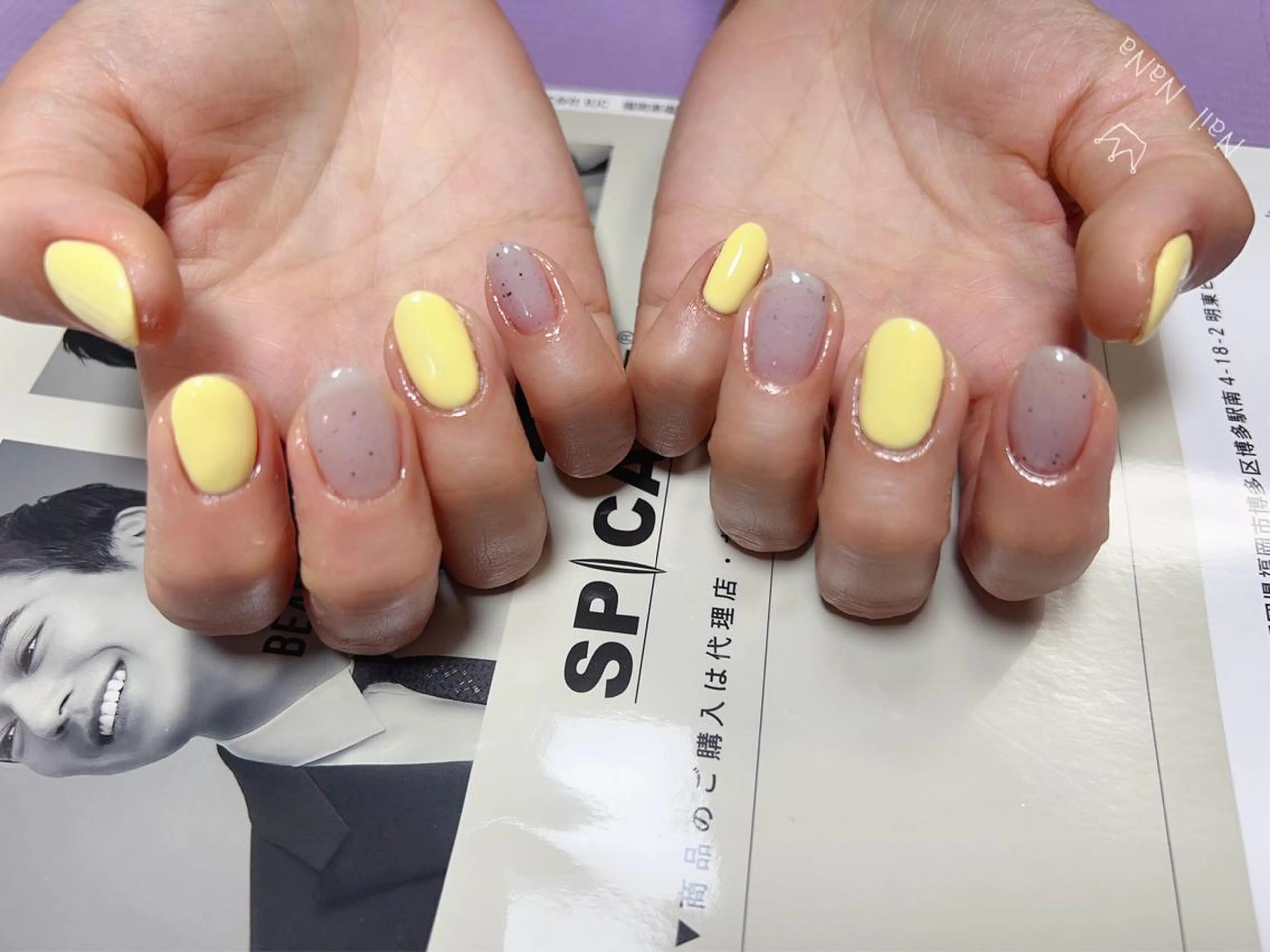 ショート カラー ネイル 黄色 Nail NaNaのネイルデザイン