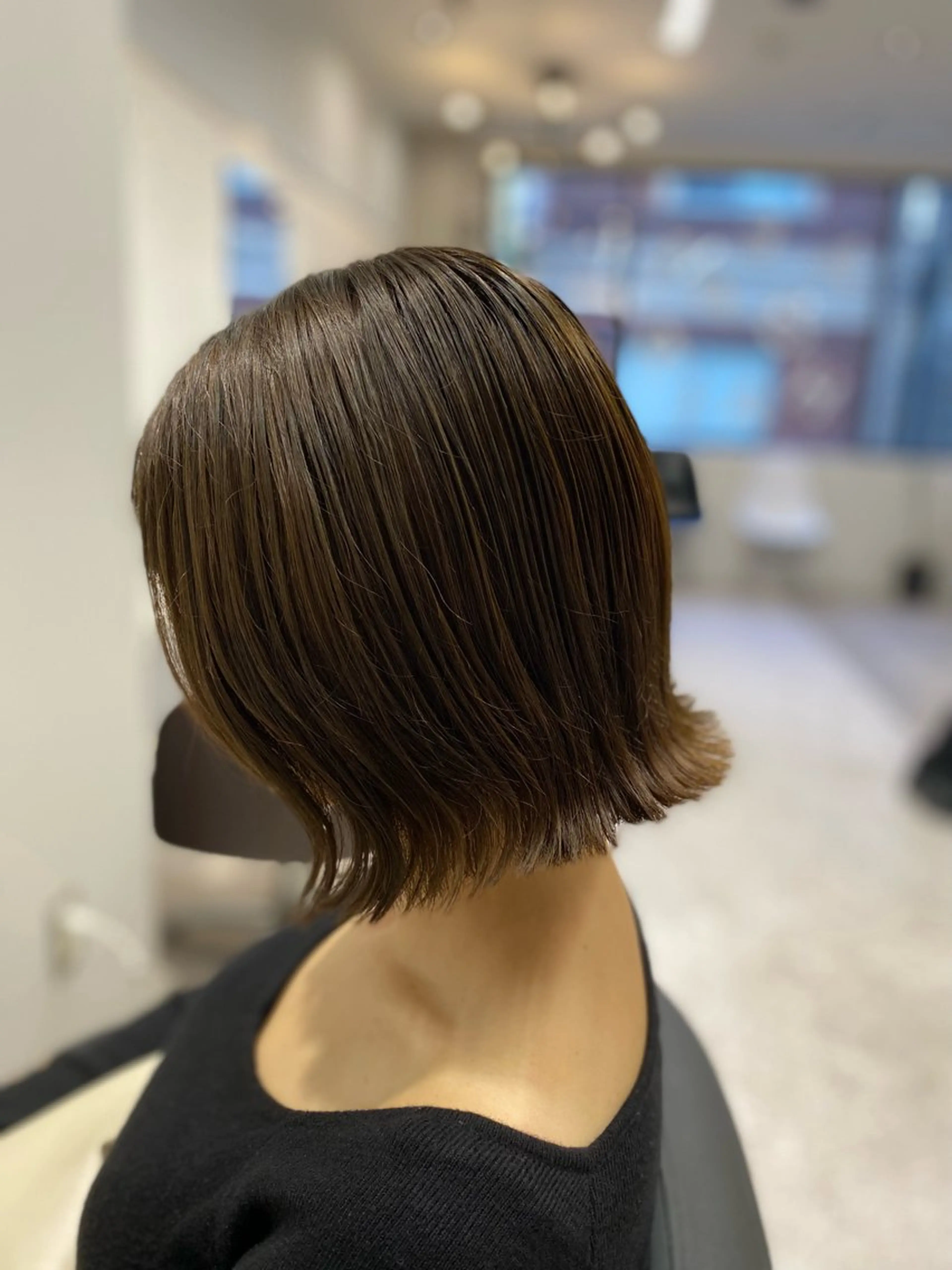 ミディアム 切りっぱなしボブ ボブ 髪質改善 外ハネヘア 縮毛矯正 カット トリートメント ✨髪質改善＆ボブ✨ 近藤 凌のヘアスタイル