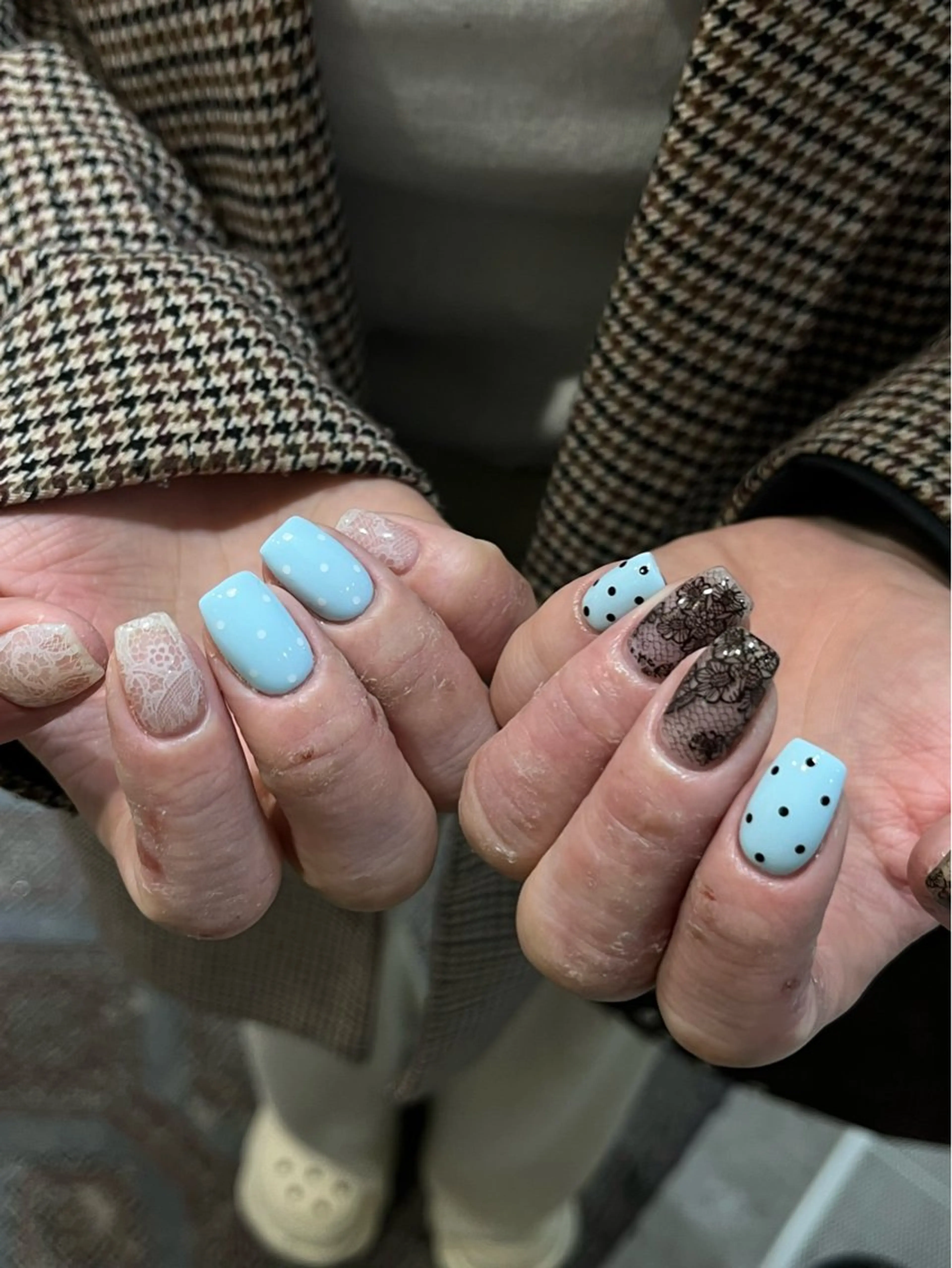 ネイル ハンドネイル 0203ムニムサン 💙Harukaのネイルデザイン