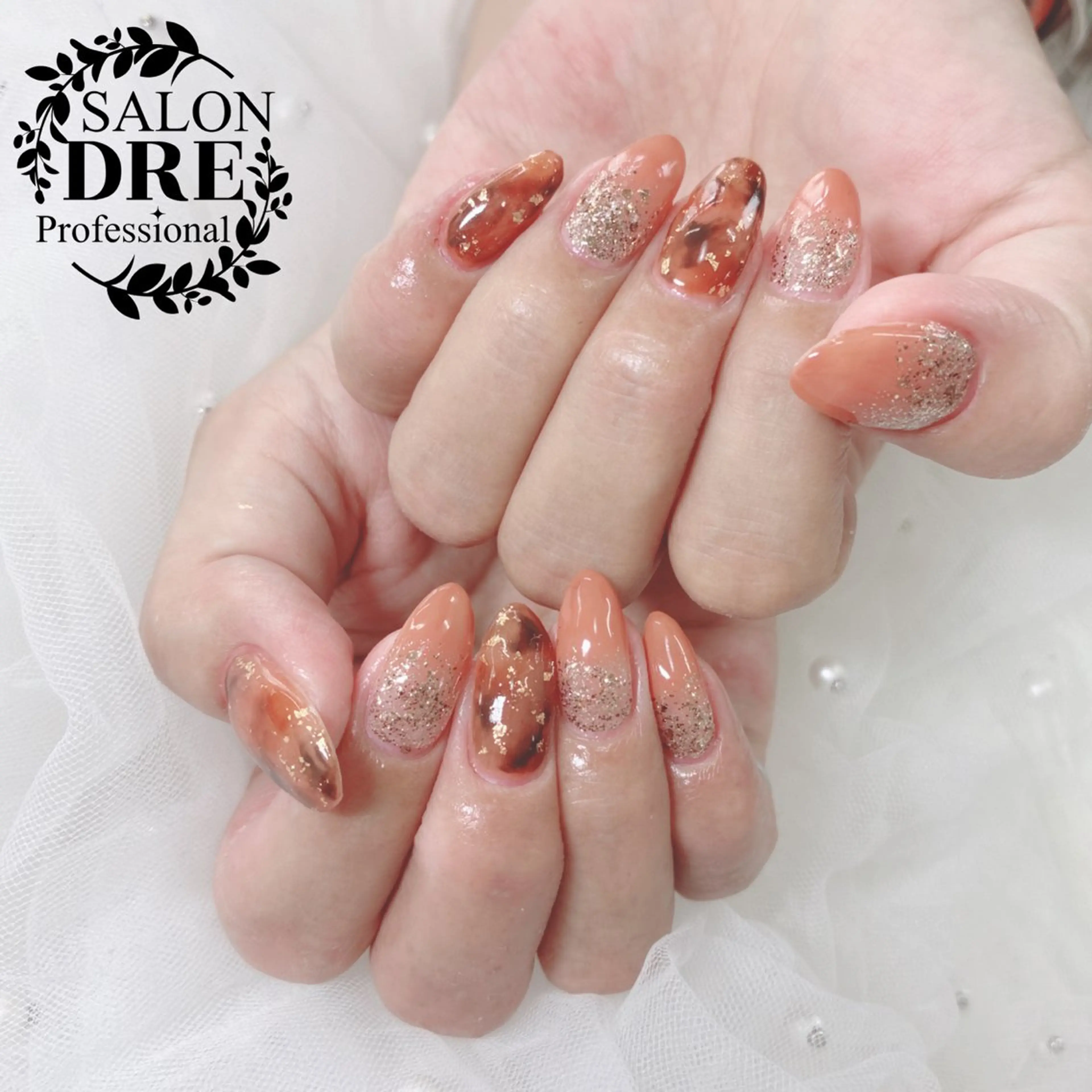 ネイル べっ甲ネイル キラキラネイル ハンドネイル salonDRE AZUSAのネイルデザイン