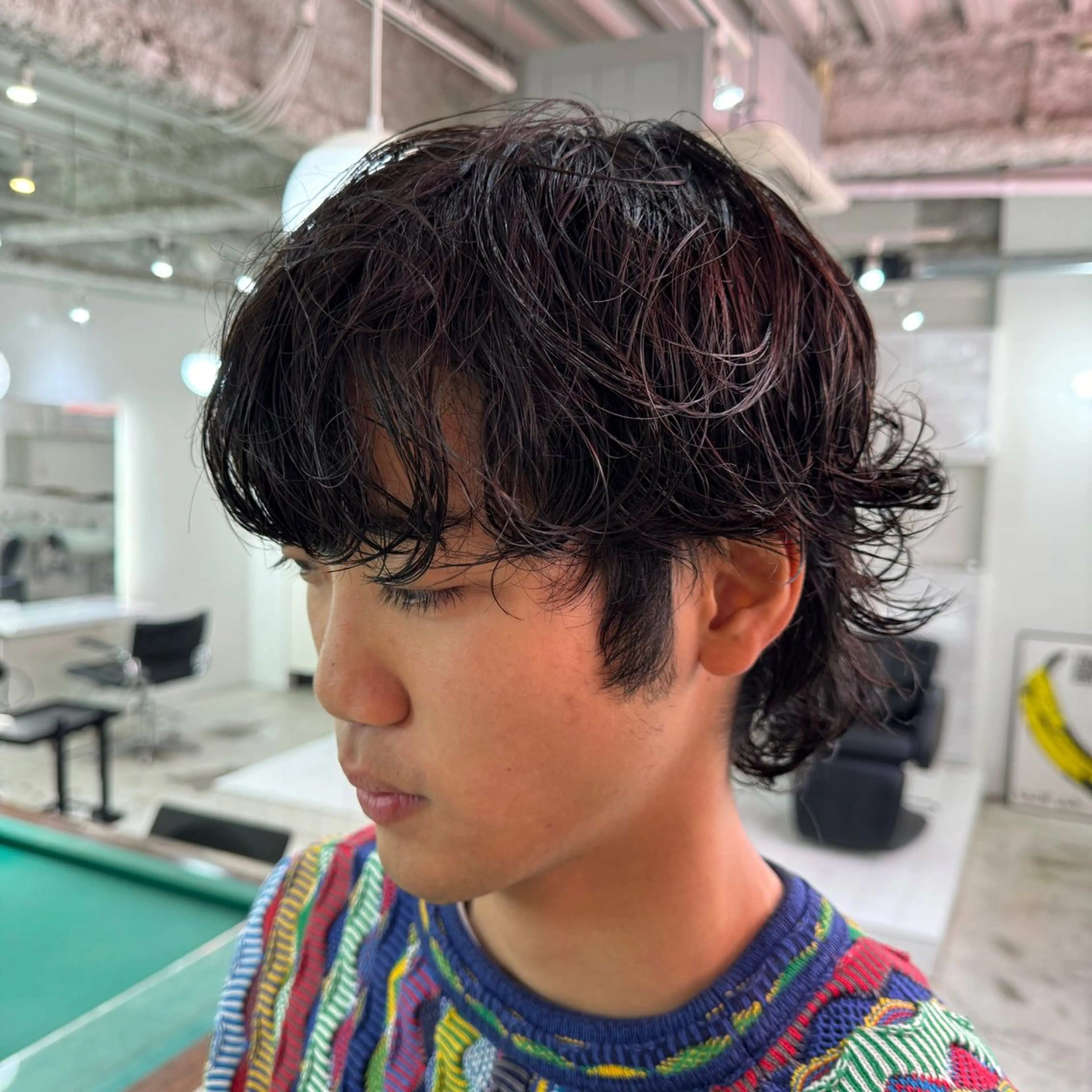 パーマ メンズ 艶髪ハイトーン× ボブ🥣アイネのヘアスタイル