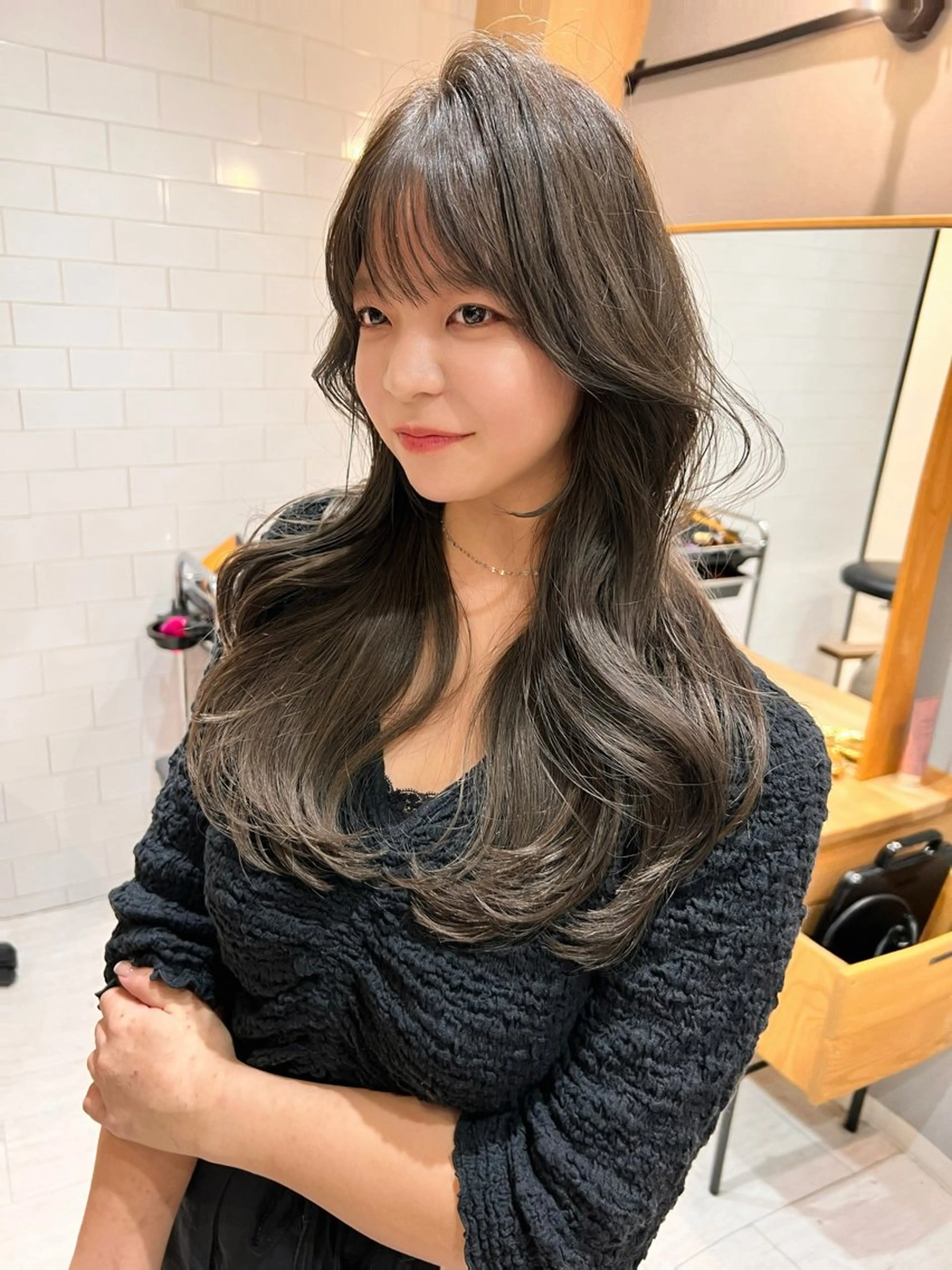 ロング カラー 篠塚 純のヘアスタイル