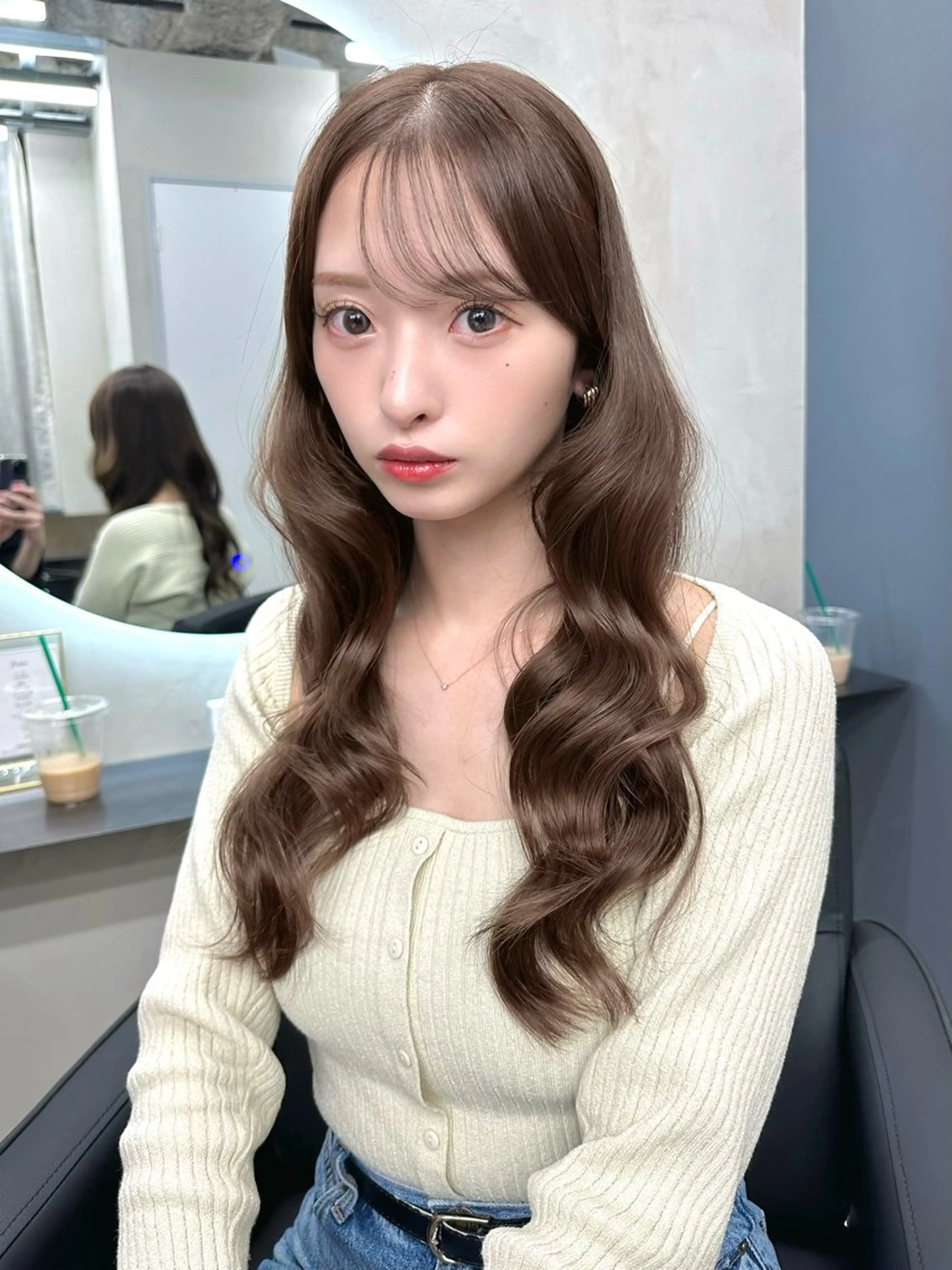 ミディアム カット ヘアカラー トリートメント 韓国/ワンホンヘア 髪質改善/MaCoのヘアスタイル