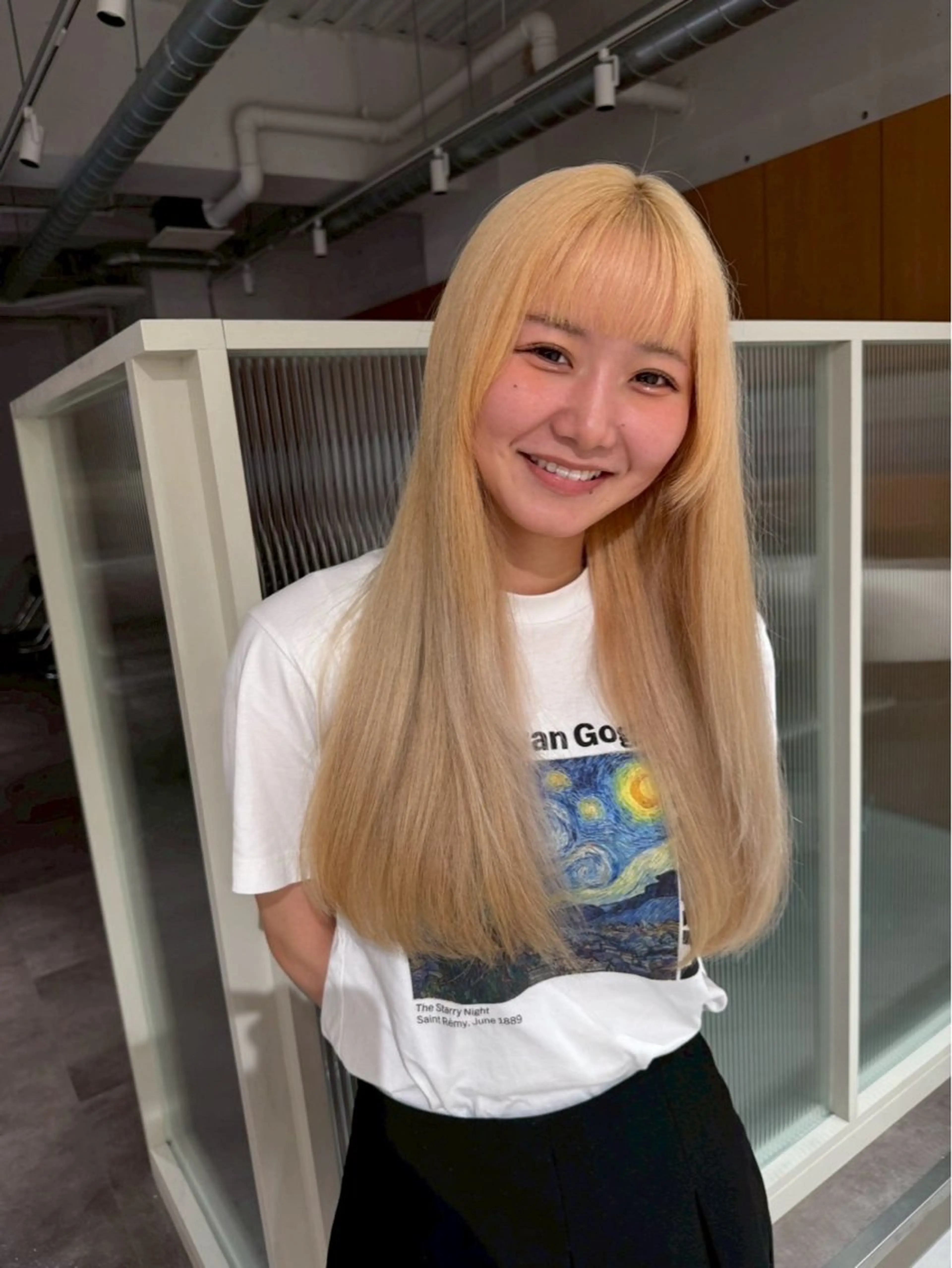 ロング レイヤーカット ハイライト/ブリーチ /綾華のヘアスタイル