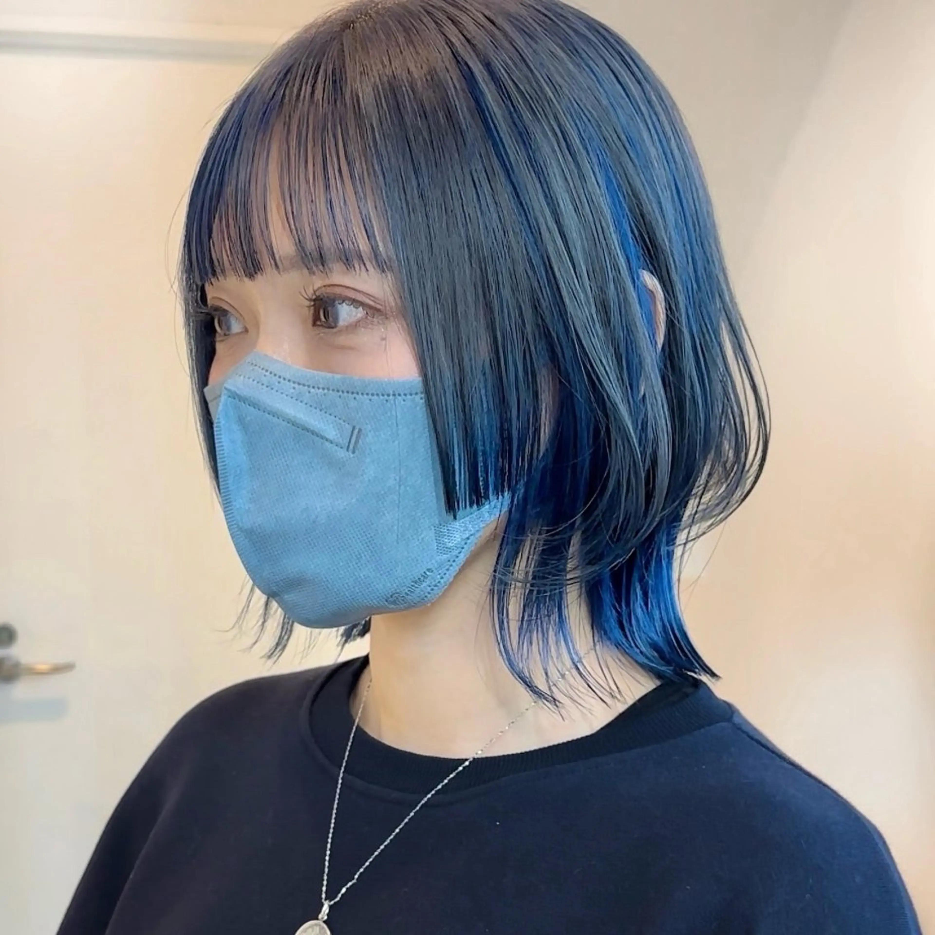 ミディアム カラー ボブレイヤー ブルーカラー インナーカラー ボブ レイヤーカット カット ヘアカラー トリートメント インナーカラー/レイ ヤーカット♡/マキシのヘアスタイル