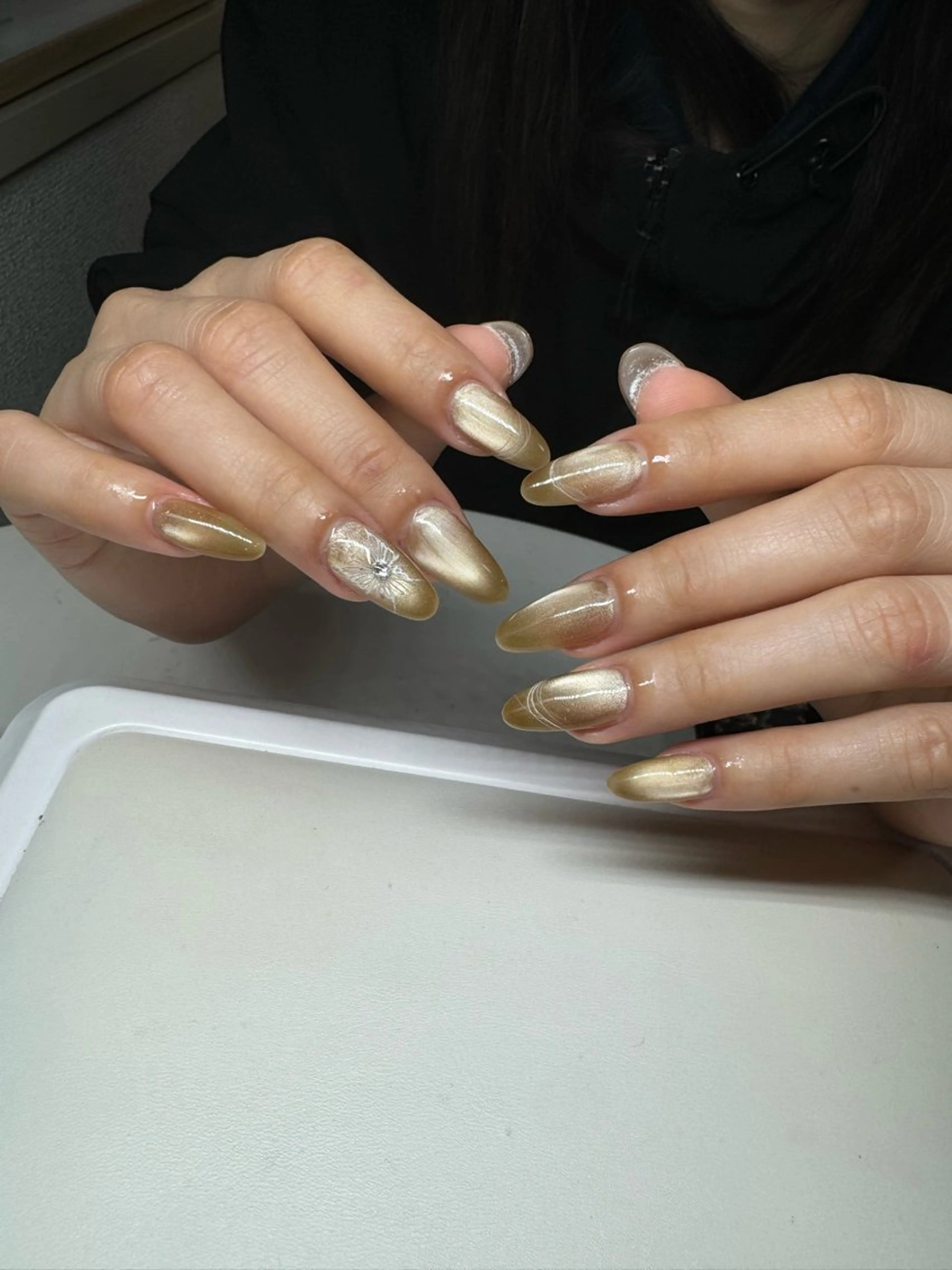 『当店人気』ラメー＆グラデーション&マグネットネイルの写真