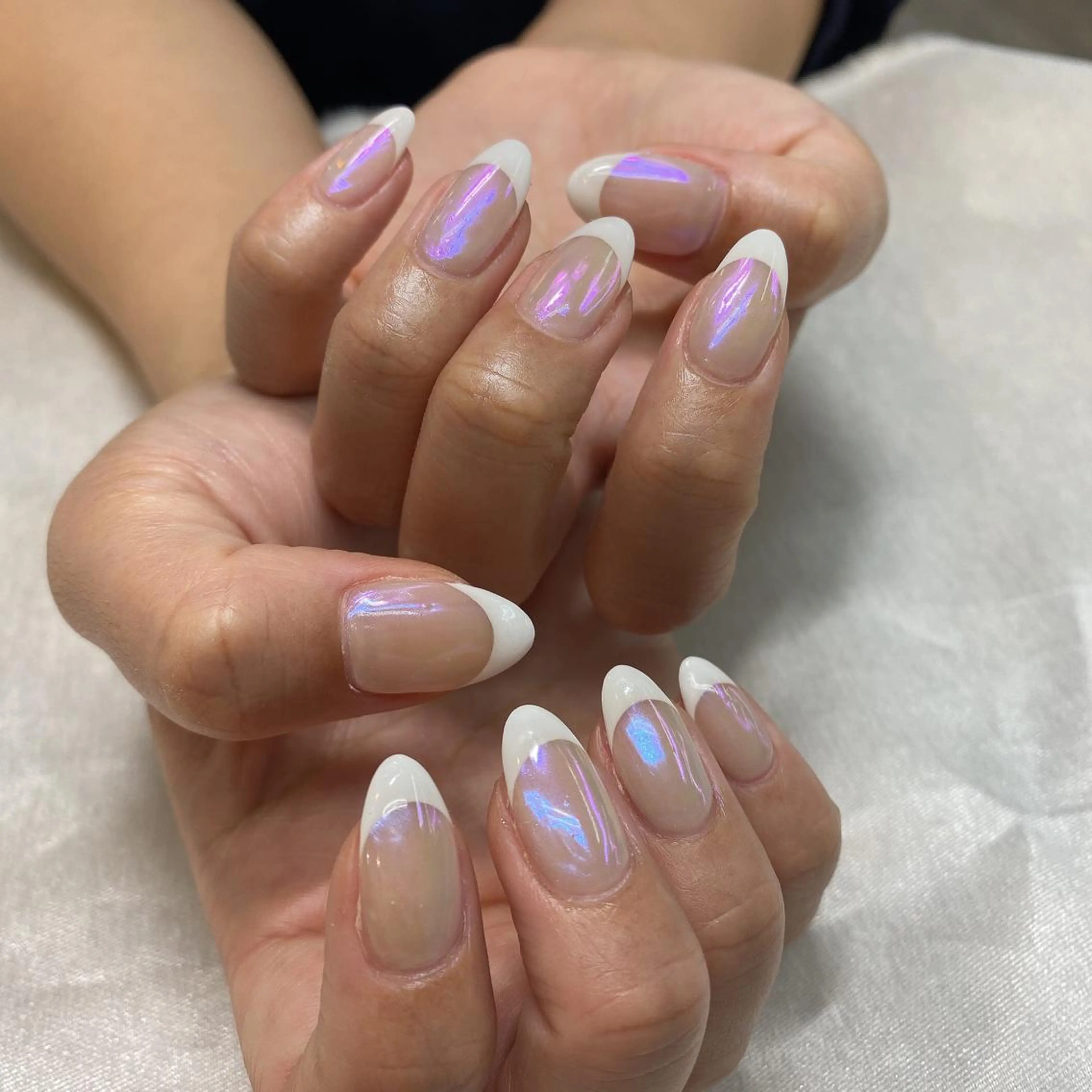 ショート カラー パーマ ヘアアレンジ メンズ キッズ ネイル マツエク・マツパ アイブロウ オーロラネイル フレンチネイル ミラーネイル 今福鶴見ネイル 8(ｴｲﾄ)のネイルデザイン