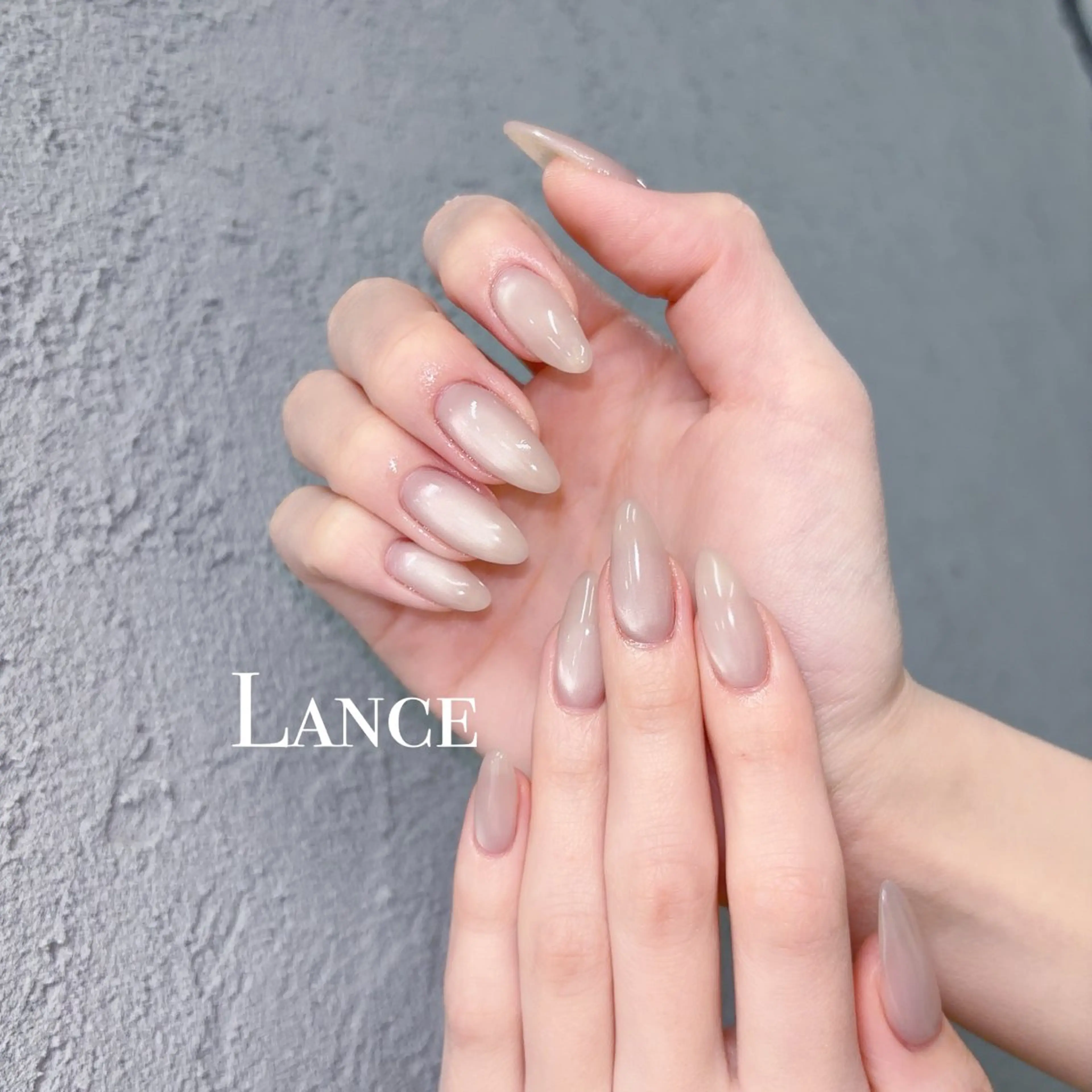 ネイル オーロラネイル フットネイル フレンチネイル ガラスフレンチ 氷ネイル・うるうるネイル ハンドネイル Lance nailのネイルデザイン