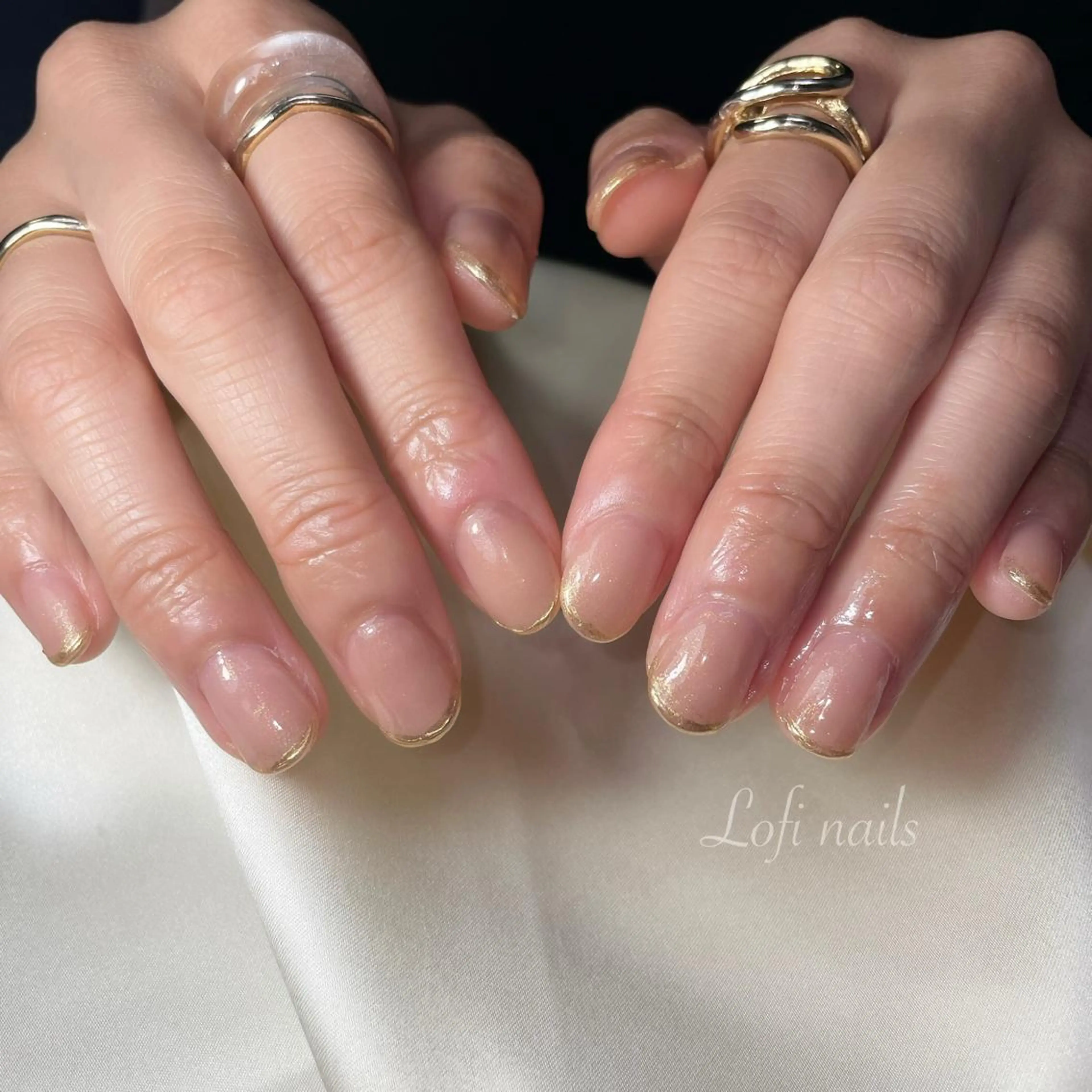 ネイル アートネイル フレンチネイル ピンク ピンクベージュ Lofinails ちひろのネイルデザイン