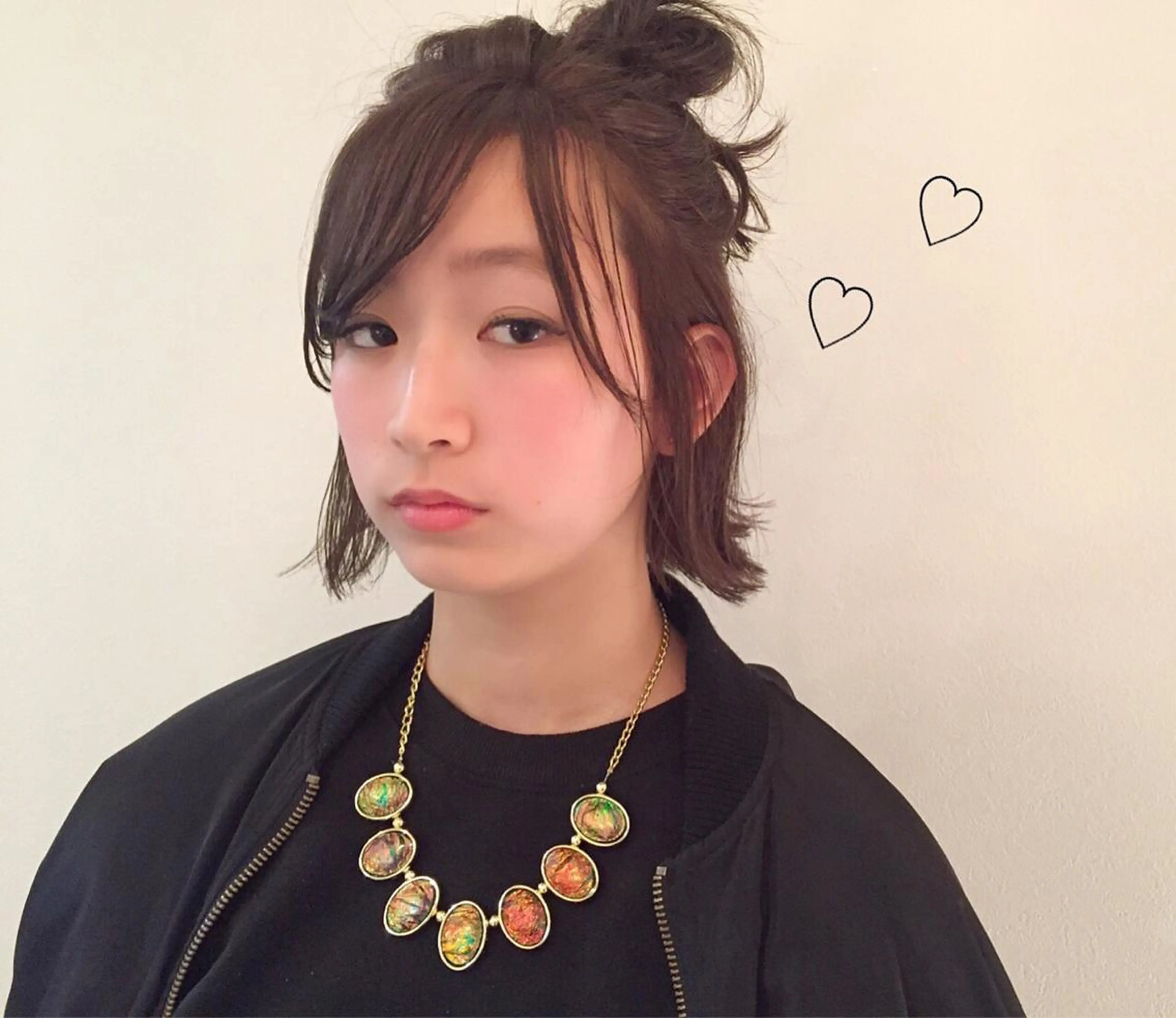 ヘアアレンジ ハーフアップ ボブ 市川 千夏のヘアスタイル