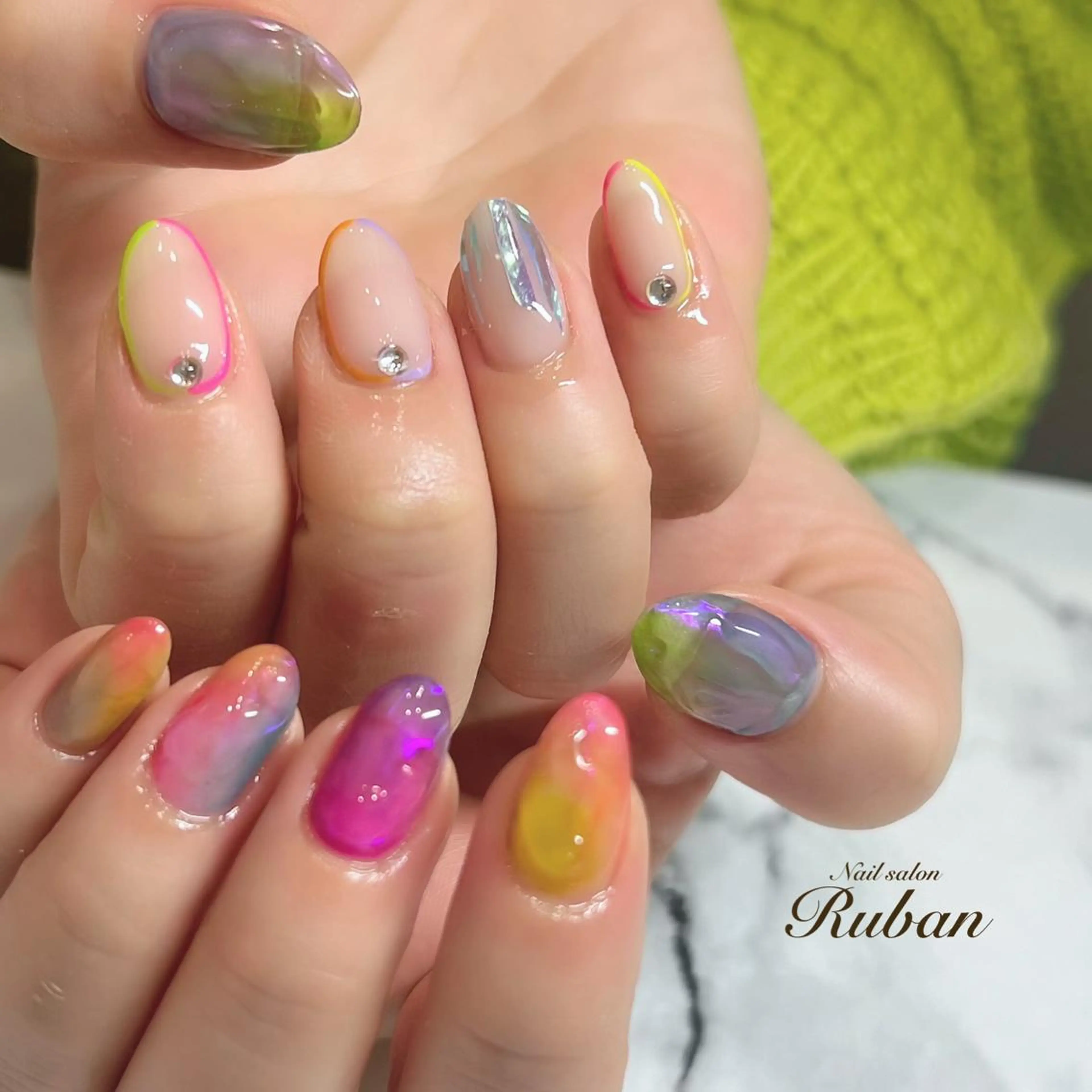 ネイル ぷっくりネイル Nail salon Rubanのネイルデザイン