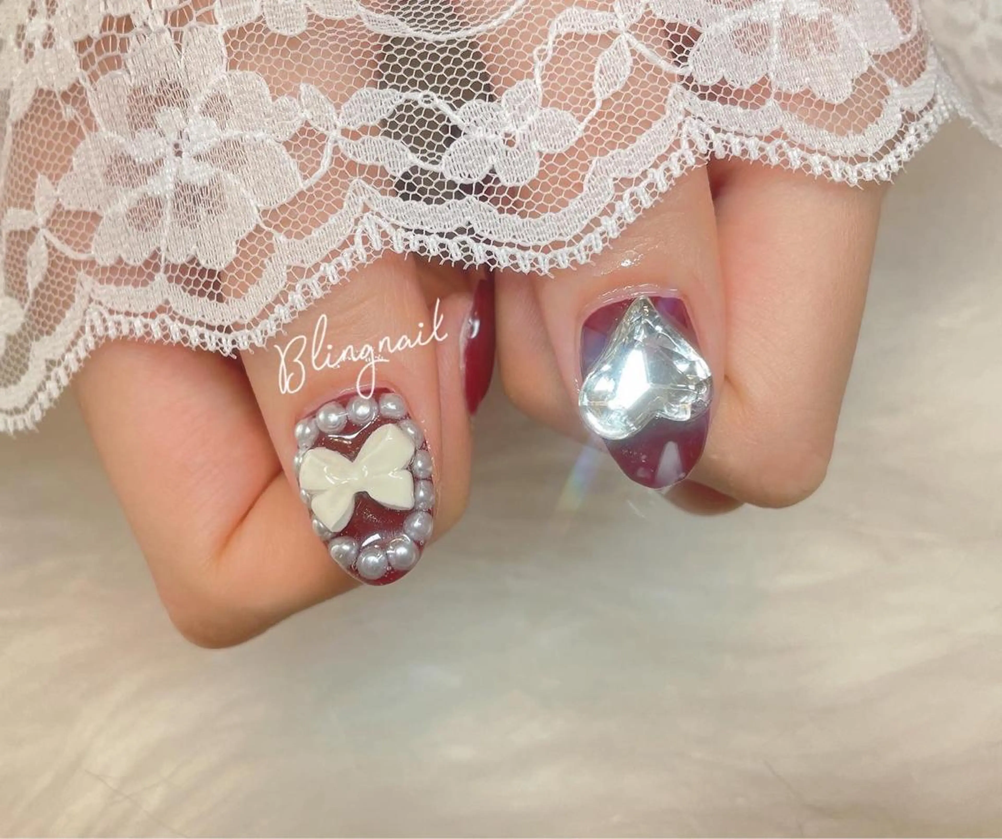 ネイル 23時まで❤︎韓国、 ワンホンネイルのネイルデザイン