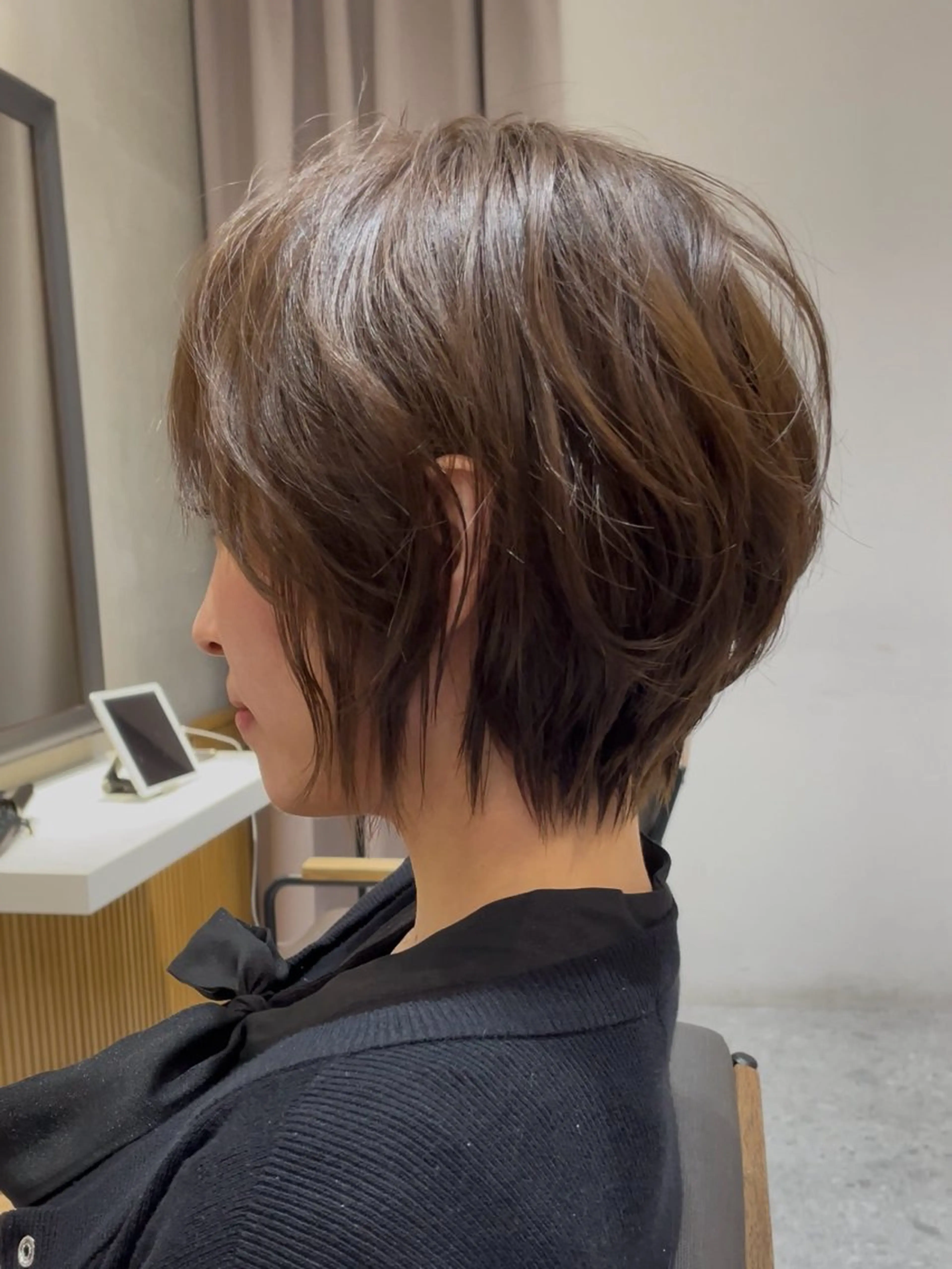 ショート カラー カット パーマ トリートメント 🌟透明感カラー× 小顔カット いっせいのヘアスタイル