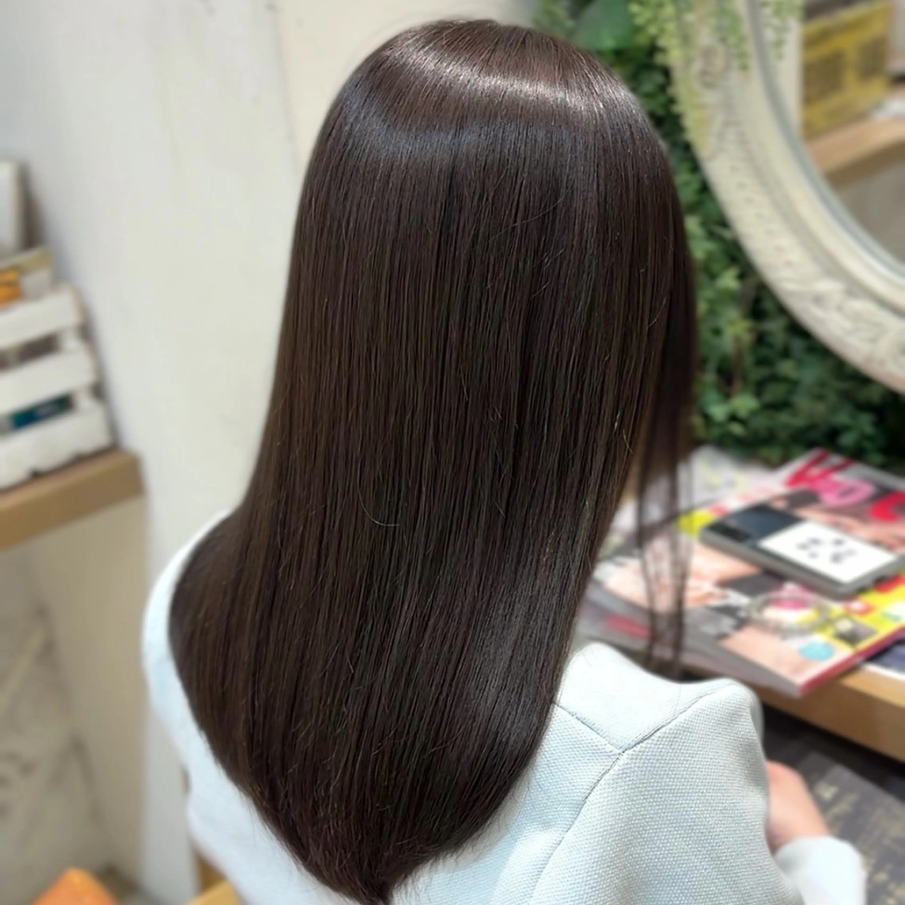 セミロング カラー カット ヘアカラー トリートメント 横浜パーマ🌐メンズ 暖色カラーもえかのヘアスタイル