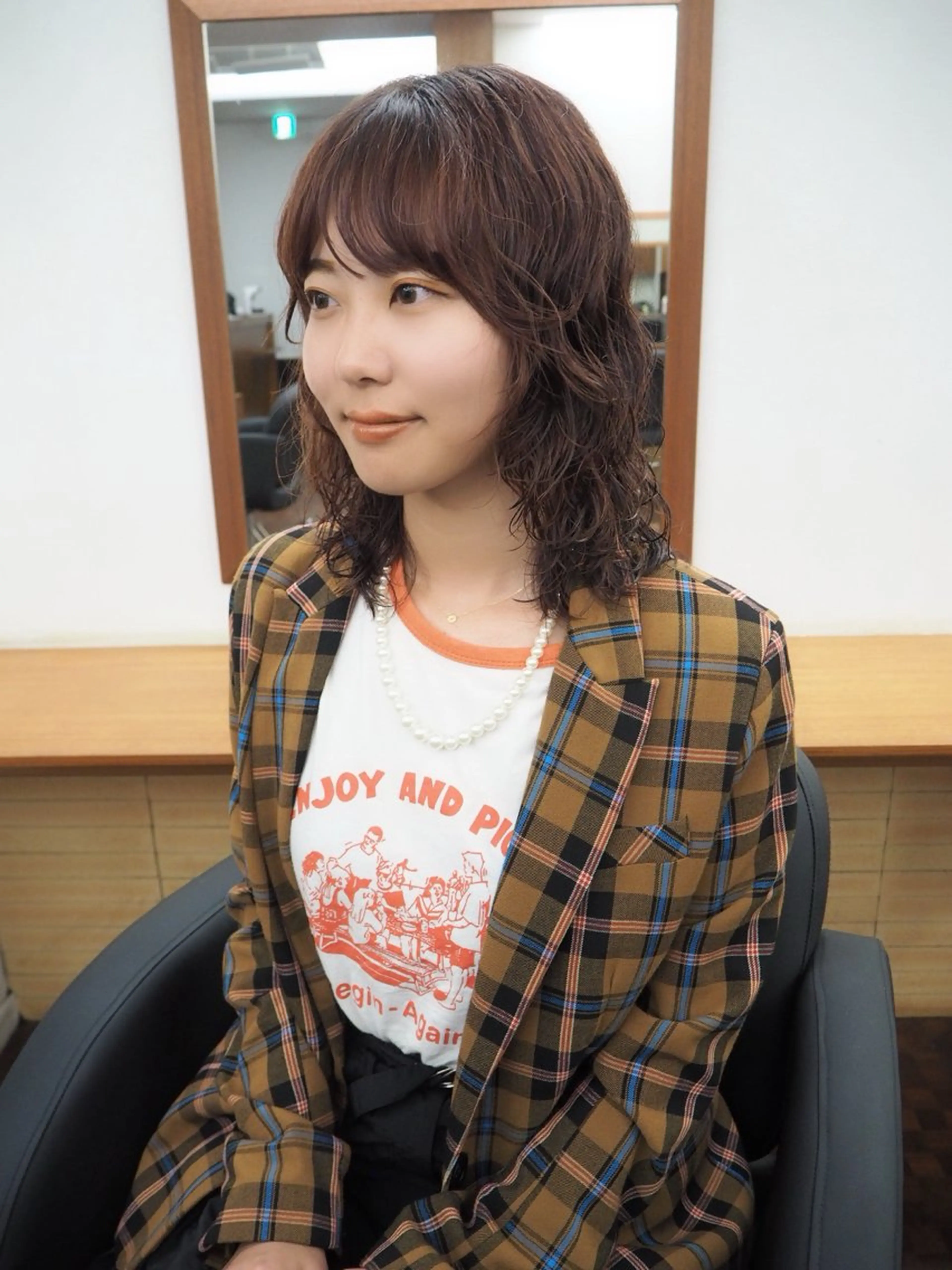 セミロング パーマ セミロングパーマ レイヤーカット カット パーマ トリートメント 似合わせレイヤー/ パーマヘア/高倉のヘアスタイル