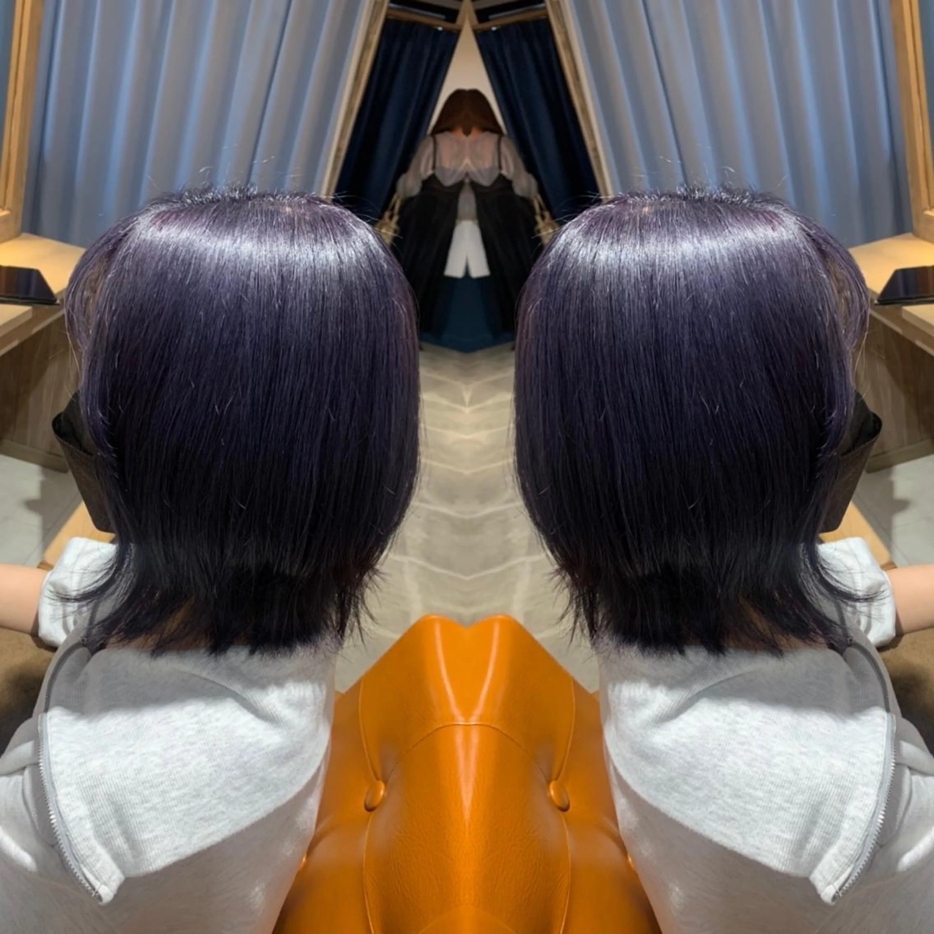 ミディアム カラー ラベンダーカラー ラベンダーグレー 韓国🇰🇷 ✂︎hair 内田愛のヘアスタイル